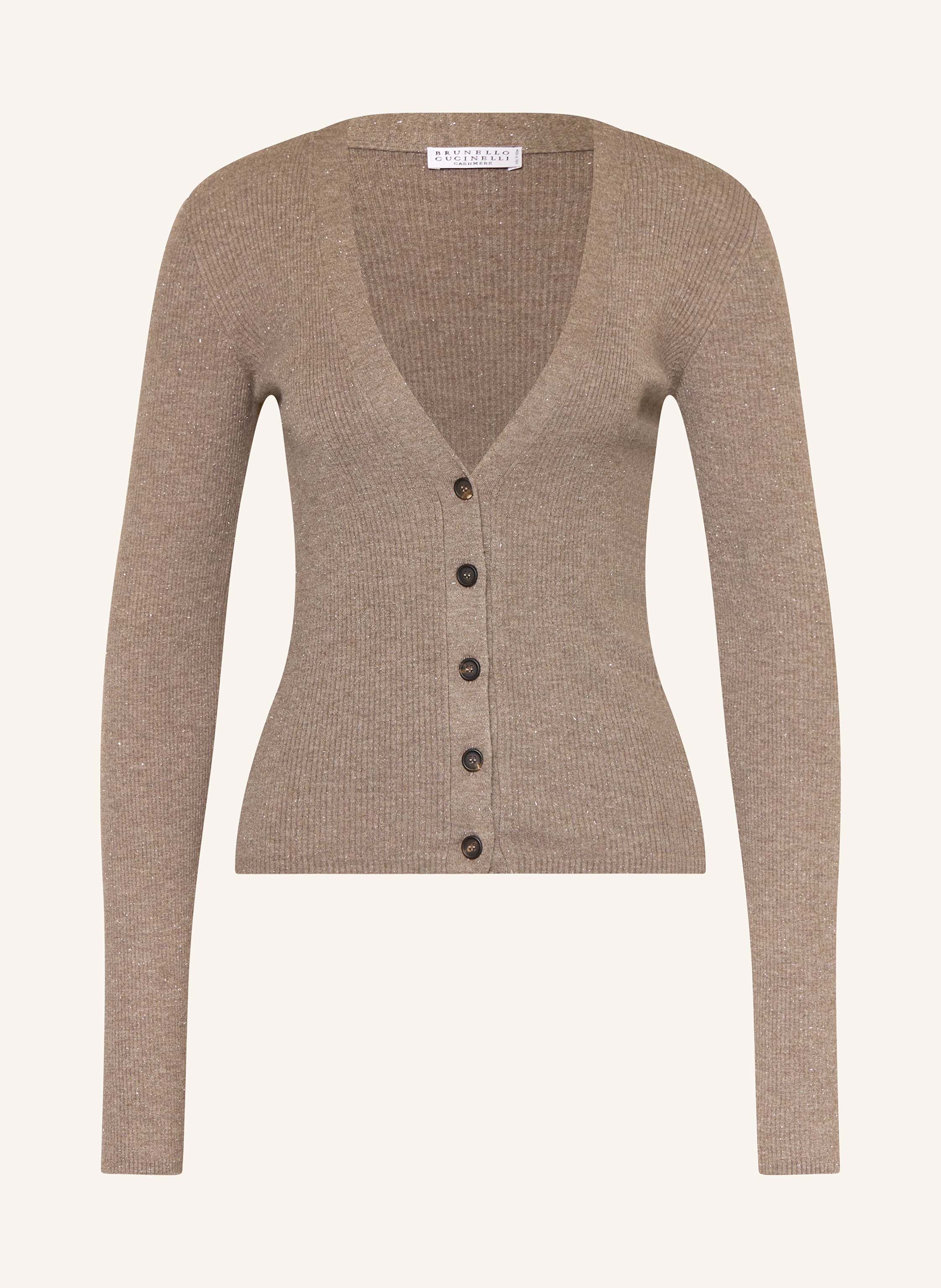 BRUNELLO CUCINELLI Cardigan with cashmere and glitter thread