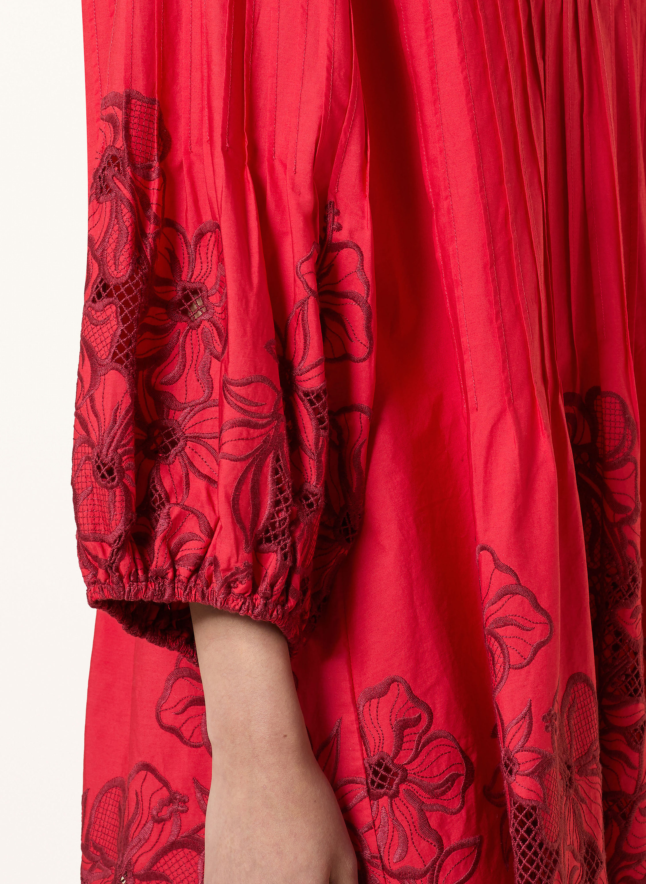 Thumbnail - Sandro Kleid Mit Lochspitze rot