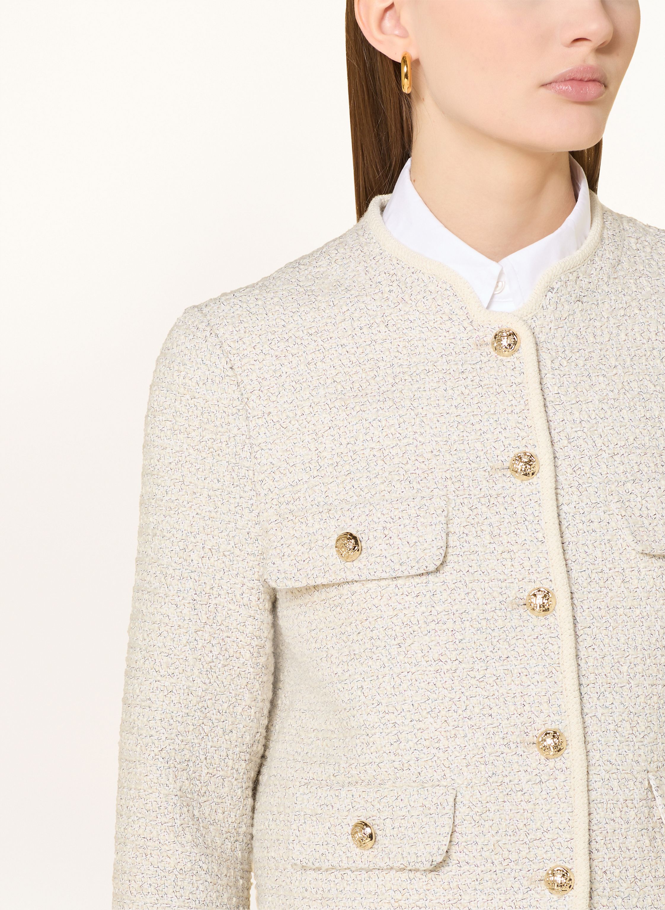 Thumbnail - Catnoir Bouclé-Kastenjacke Mit Glitzergarn weiss