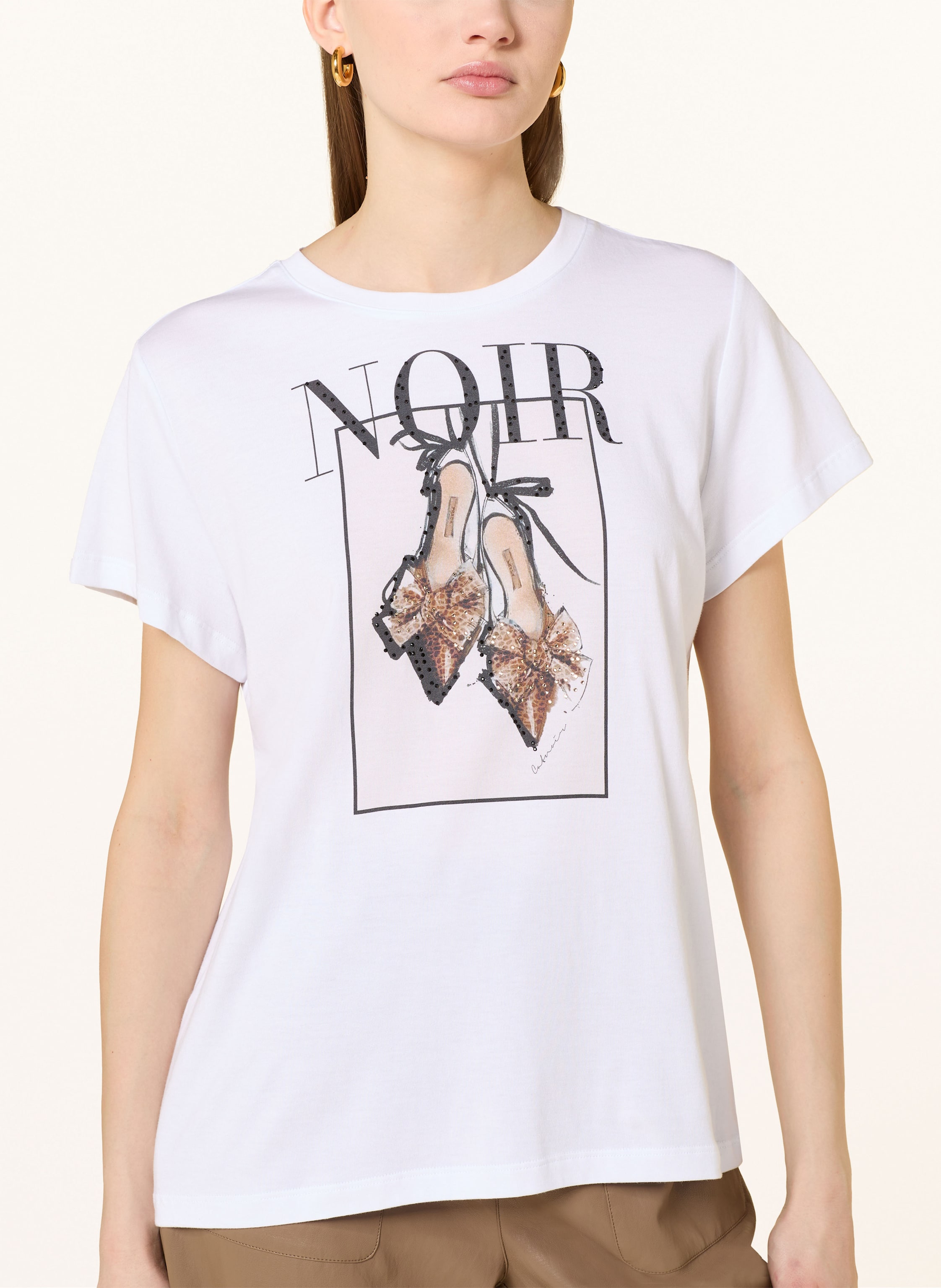 Thumbnail - Catnoir T-Shirt Mit Schmucksteinen weiss