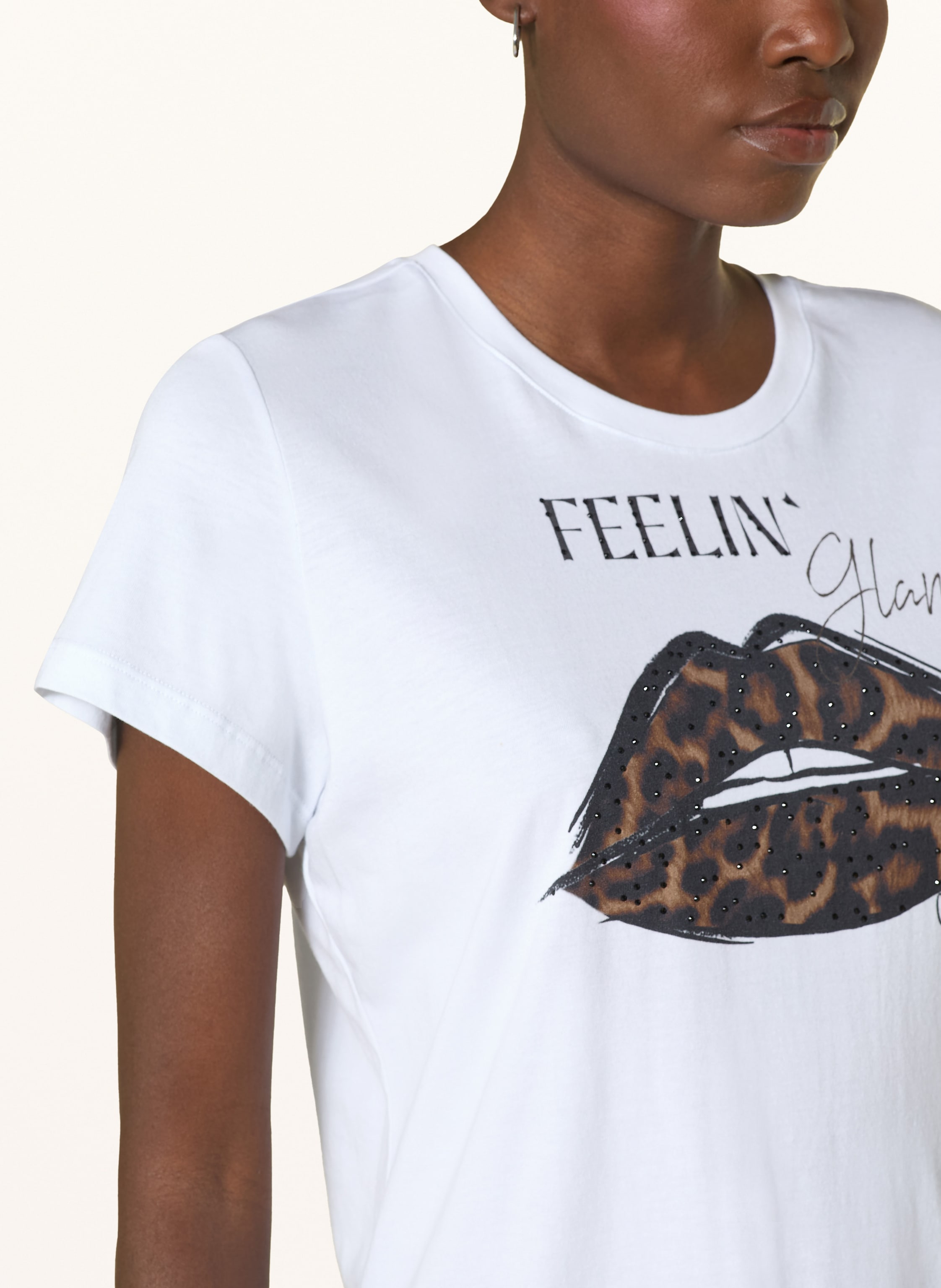 Thumbnail - Catnoir T-Shirt Mit Schmucksteinen weiss