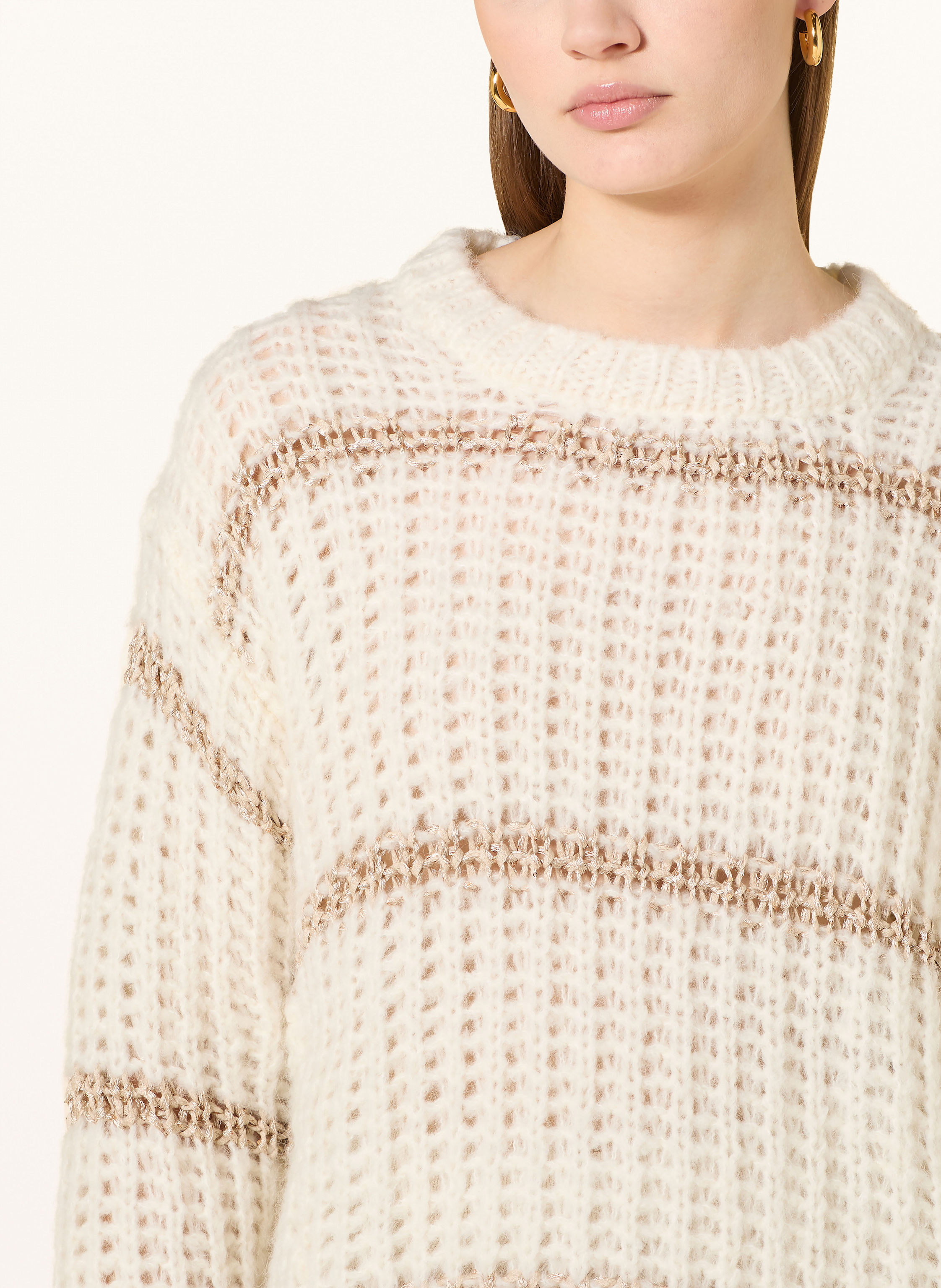 Thumbnail - Catnoir Pullover Mit Glitzergarn Und Pailletten weiss