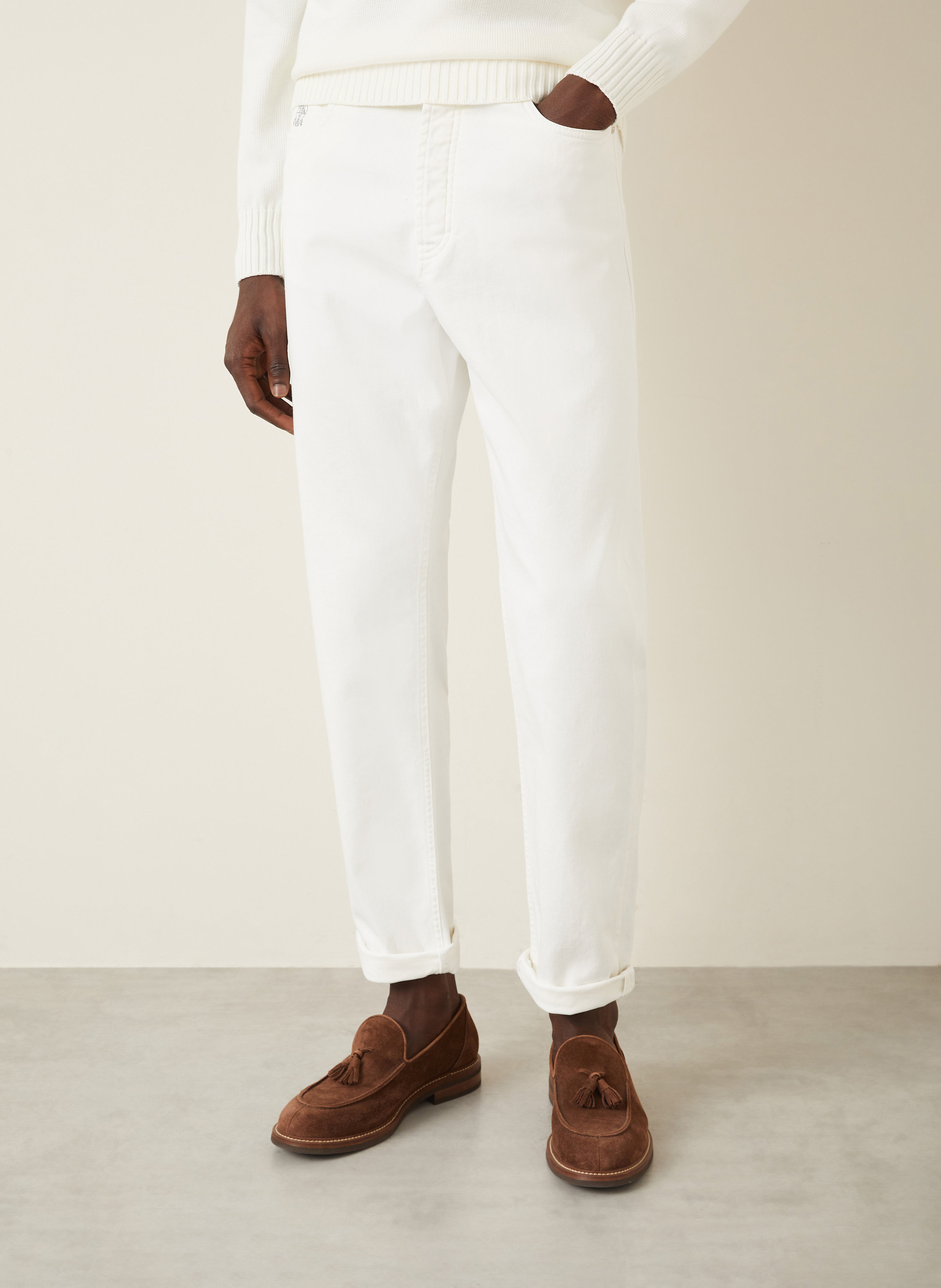 Thumbnail - Brunello Cucinelli Jeans Slim Fit weiss