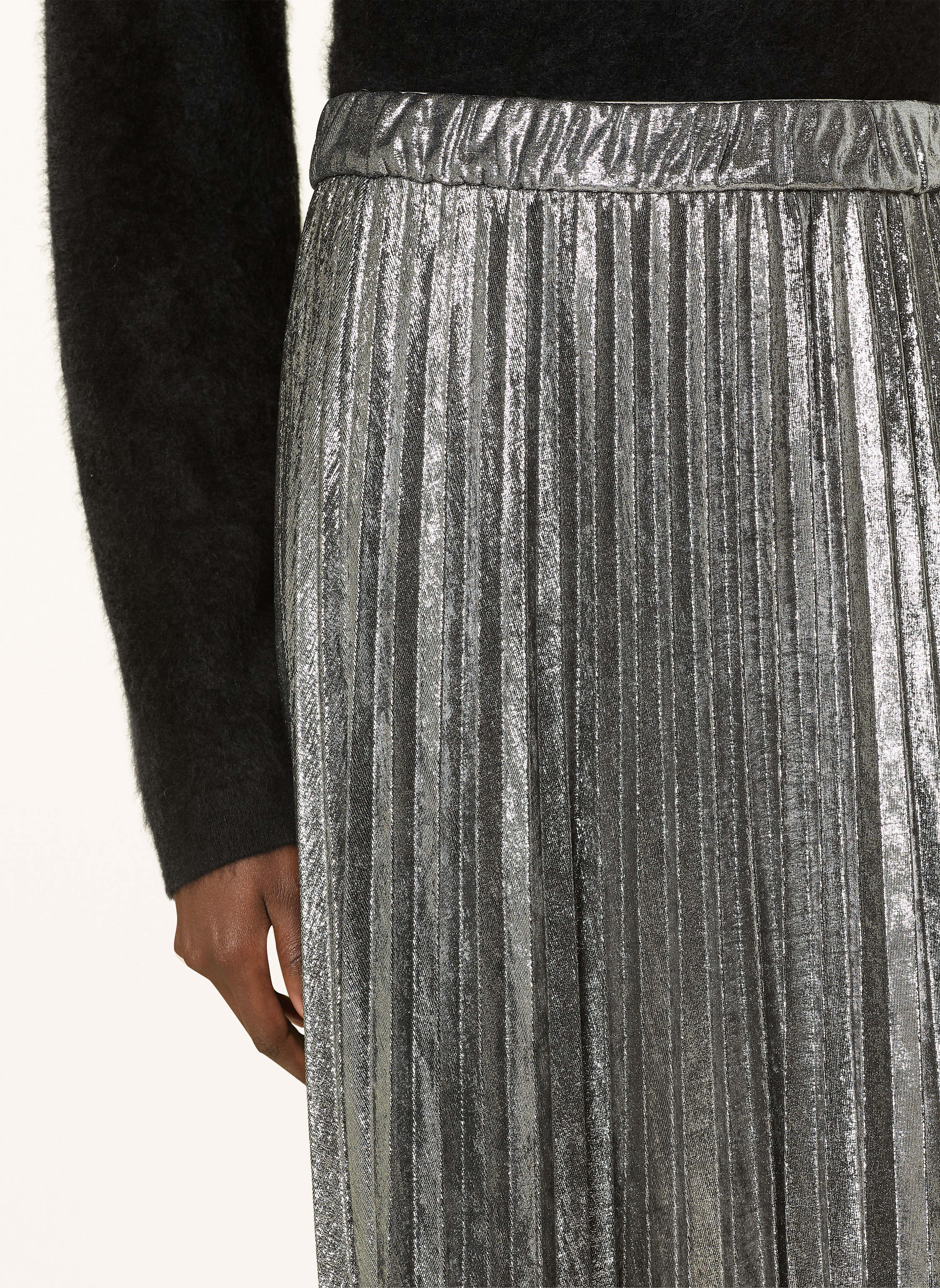 Thumbnail - Catnoir Rock Mit Glitzergarn Und Plissees silber