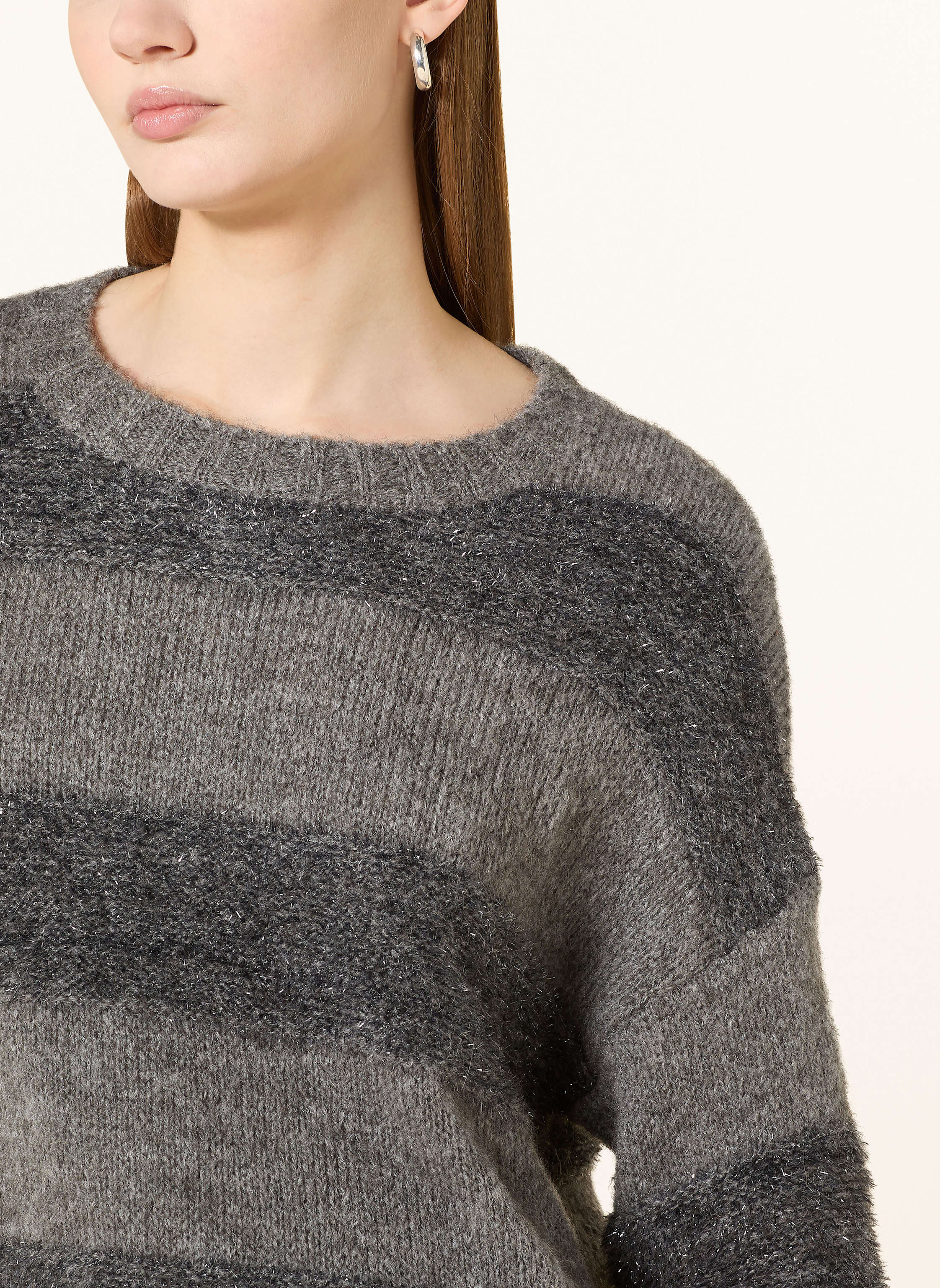 Thumbnail - Catnoir Pullover Mit Alpaka Und Glitzergarn grau
