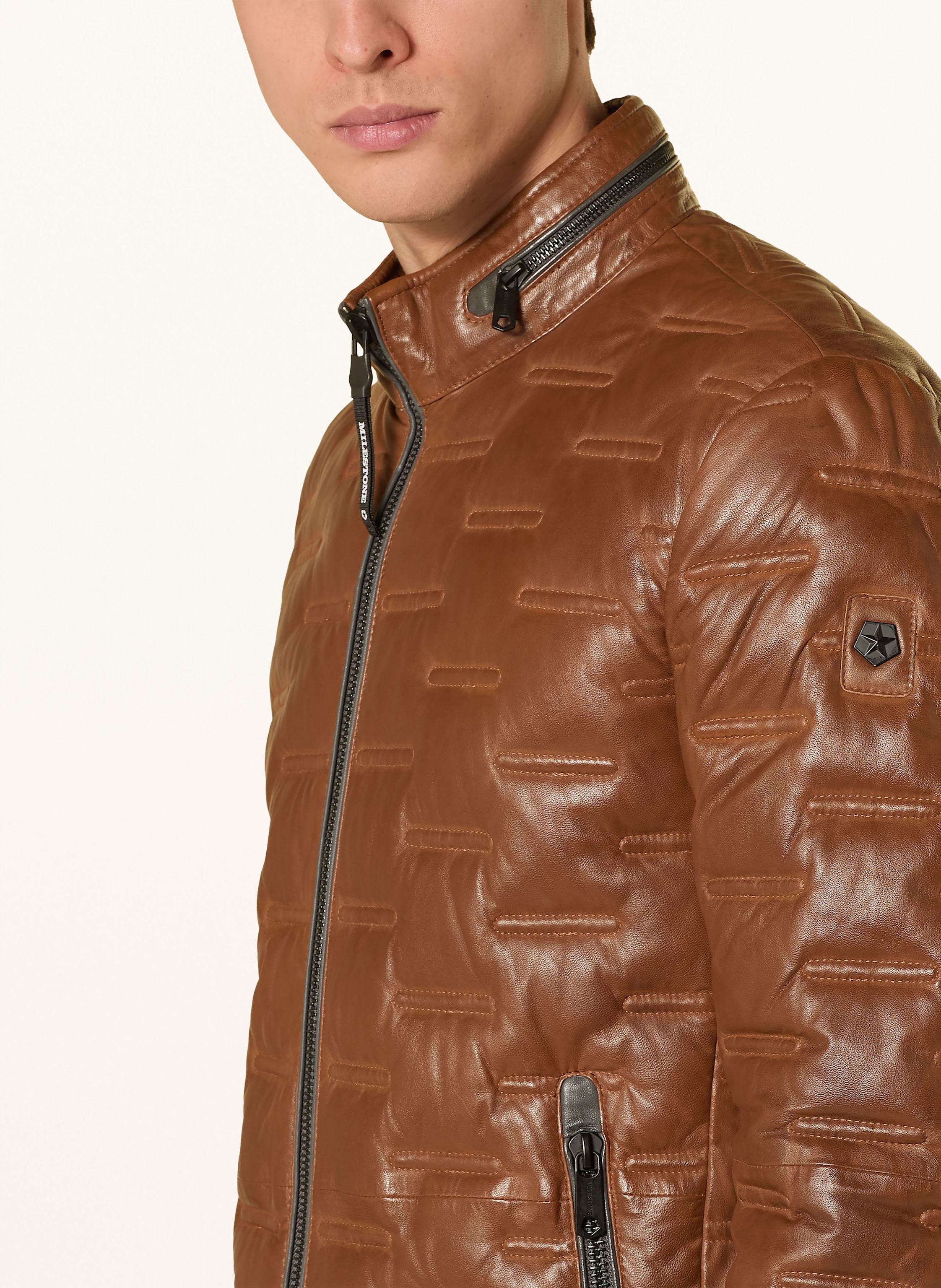 Thumbnail - Milestone Lederjacke Msaversa braun