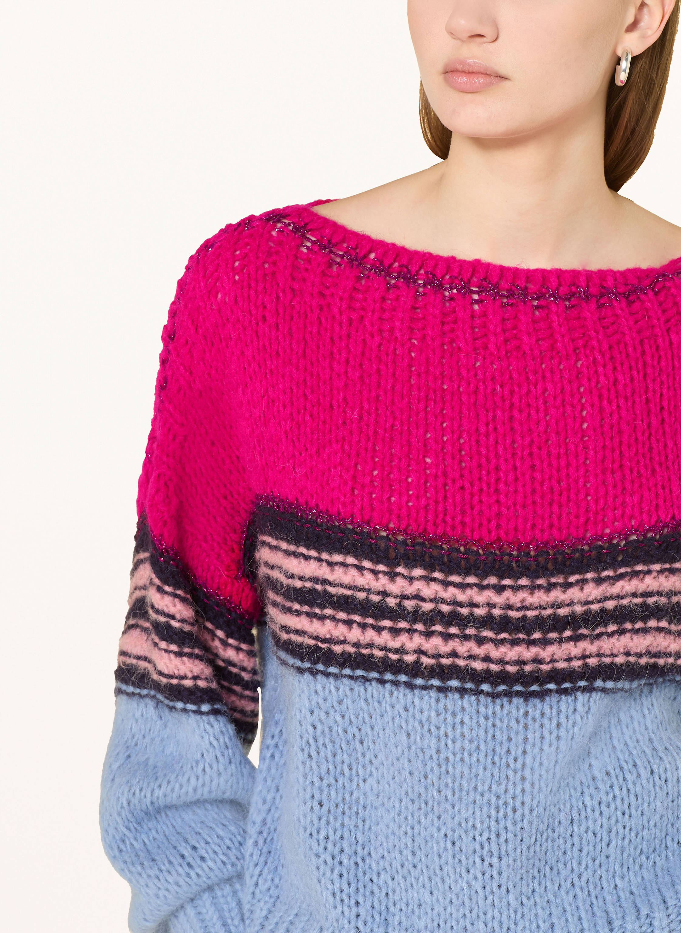 Thumbnail - Catnoir Pullover Mit Alpaka Und Glitzergarn pink
