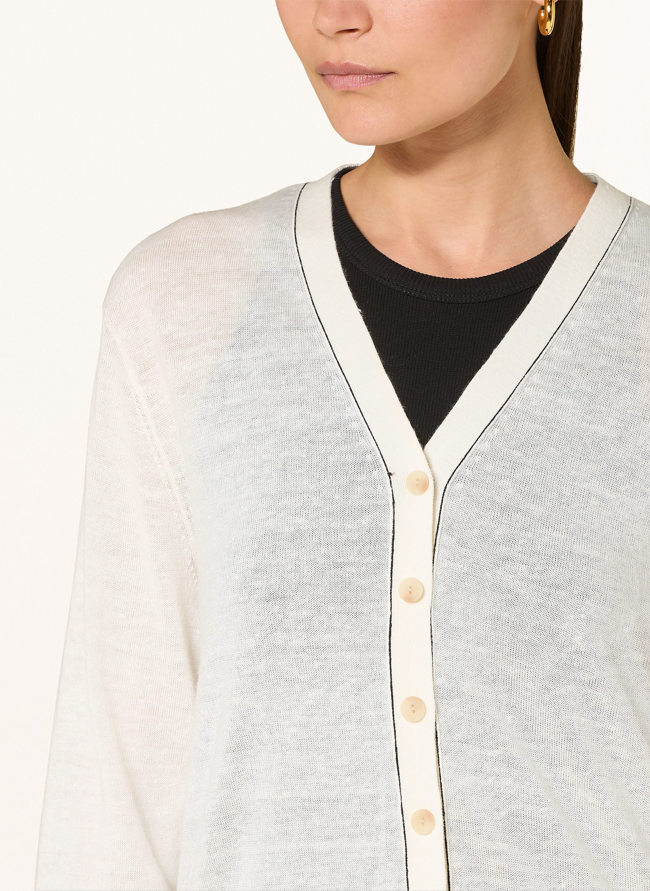 Thumbnail - Cos Strickjacke Mit Merinowolle Und Leinen weiss