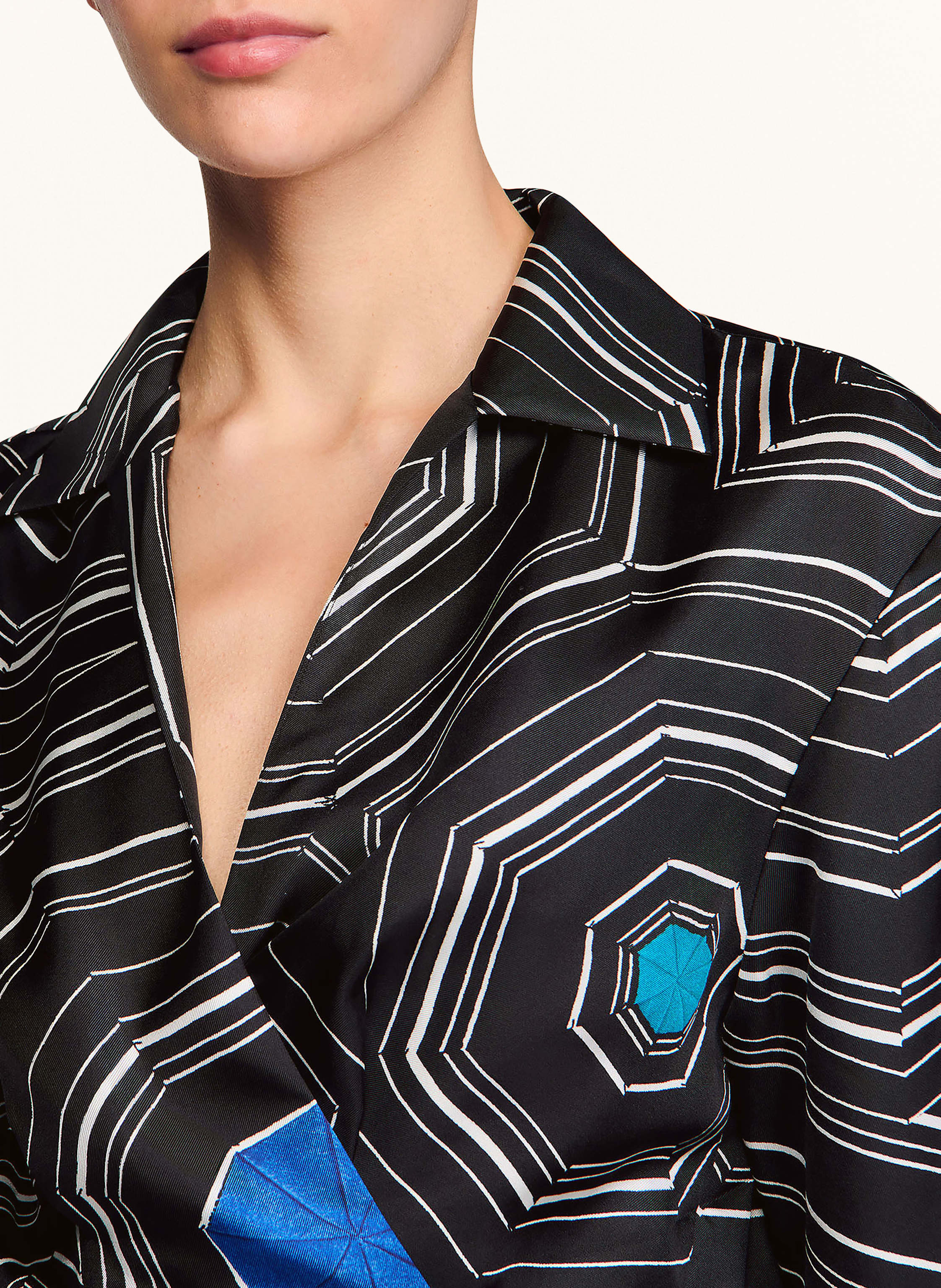 Thumbnail - Sandro Cropped-Bluse Aus Seide schwarz