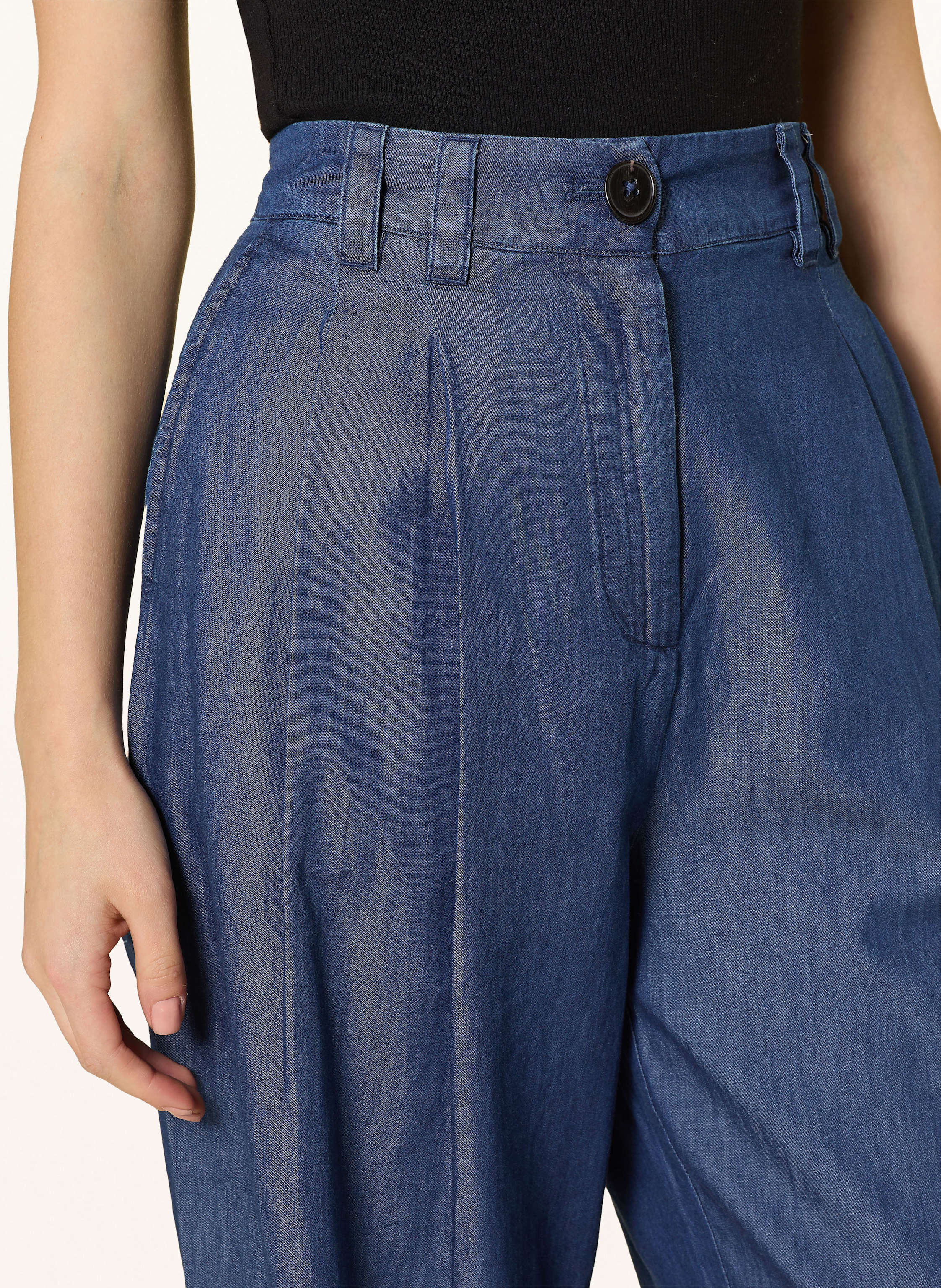 Thumbnail - Marc O'polo Marlenehose In Jeansoptik blau