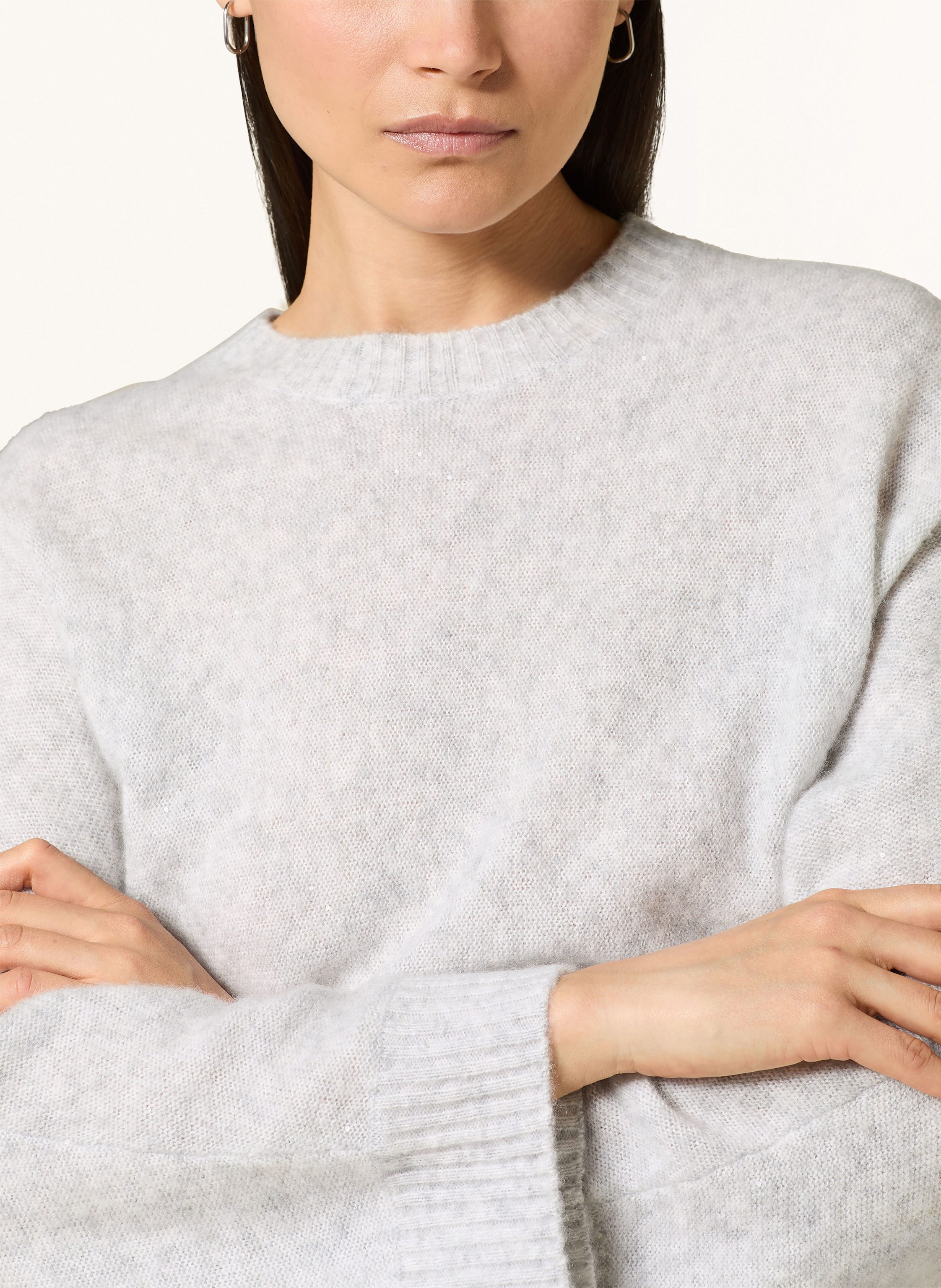 Thumbnail - Herzen's Angelegenheit Pullover Mit Cashmere Und Pailletten grau