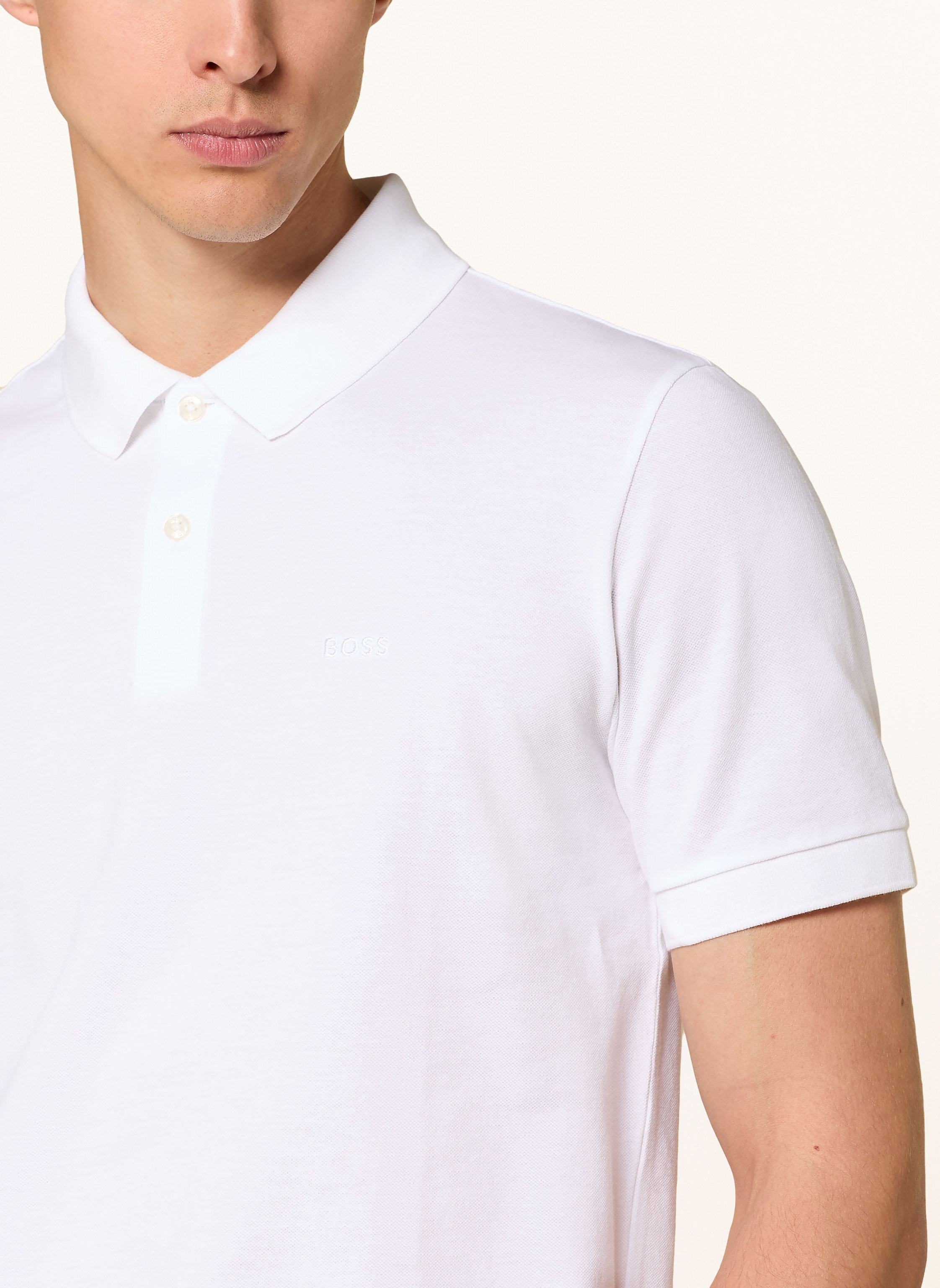 Thumbnail - Boss Piqué-Poloshirt Pallas Regular Fit weiss