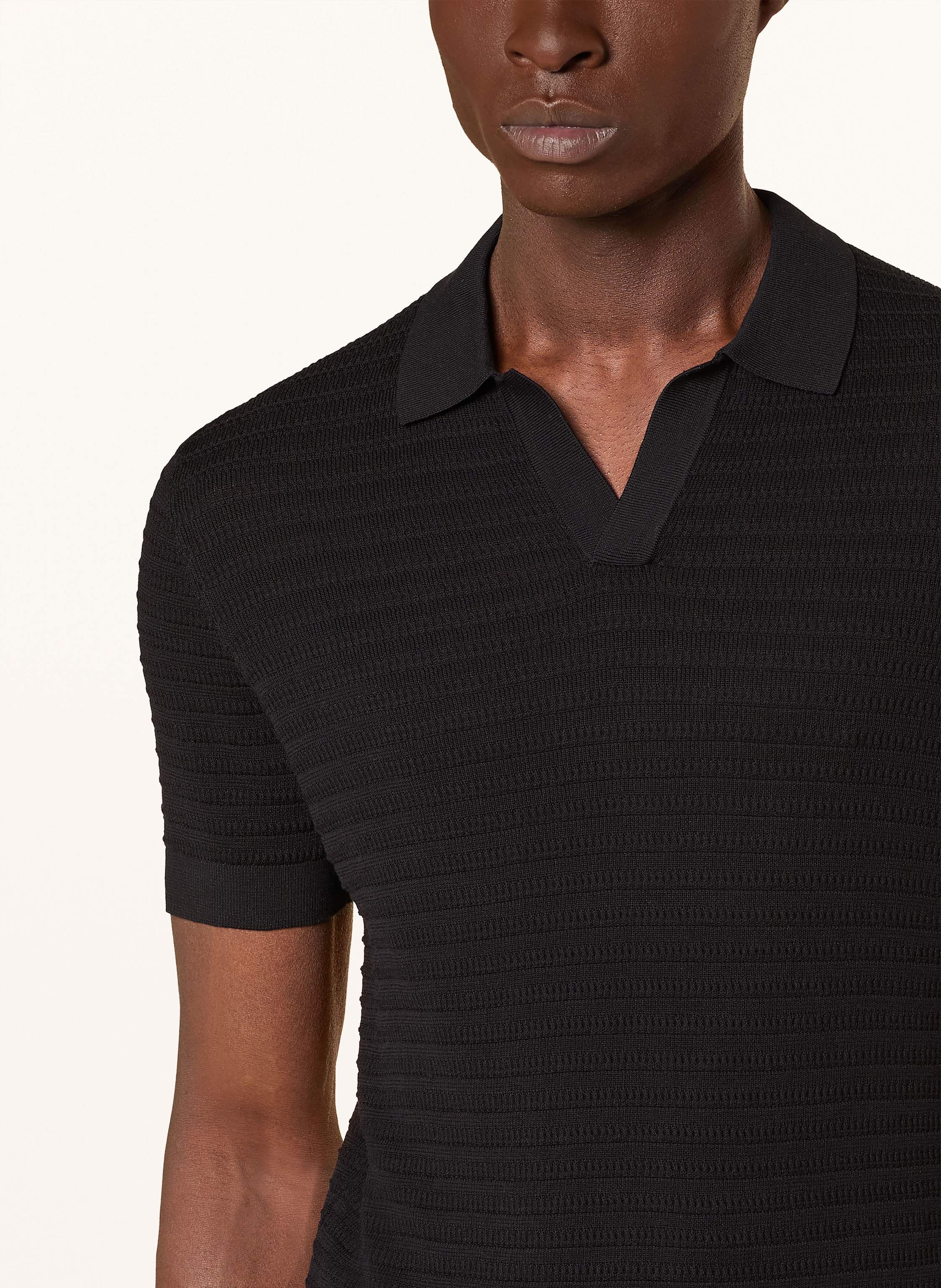 Thumbnail - Drykorn Strick-Poloshirt Braian schwarz