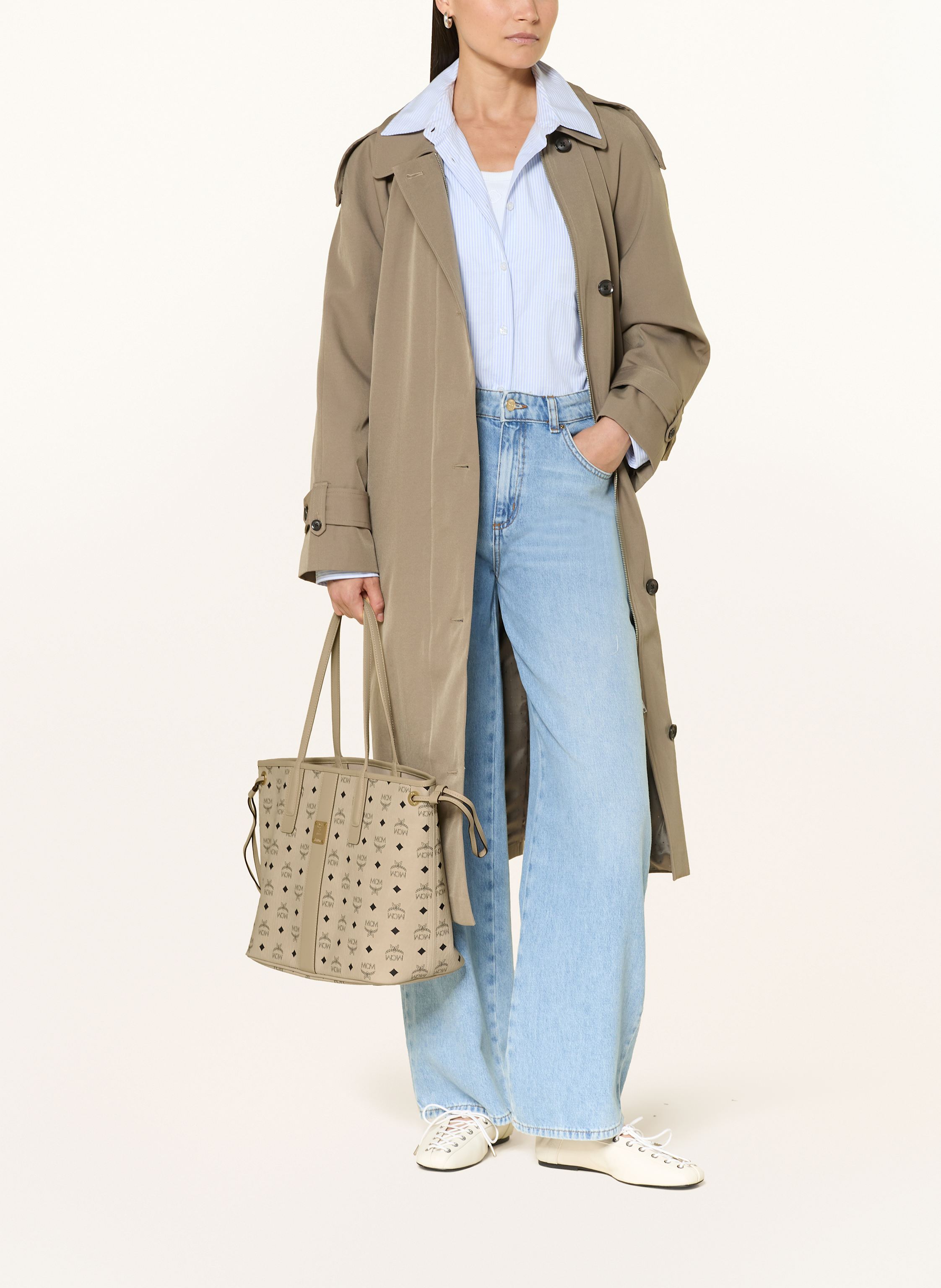 Thumbnail - Mcm Shopper Liz Medium Zum Wenden Mit Pouch beige