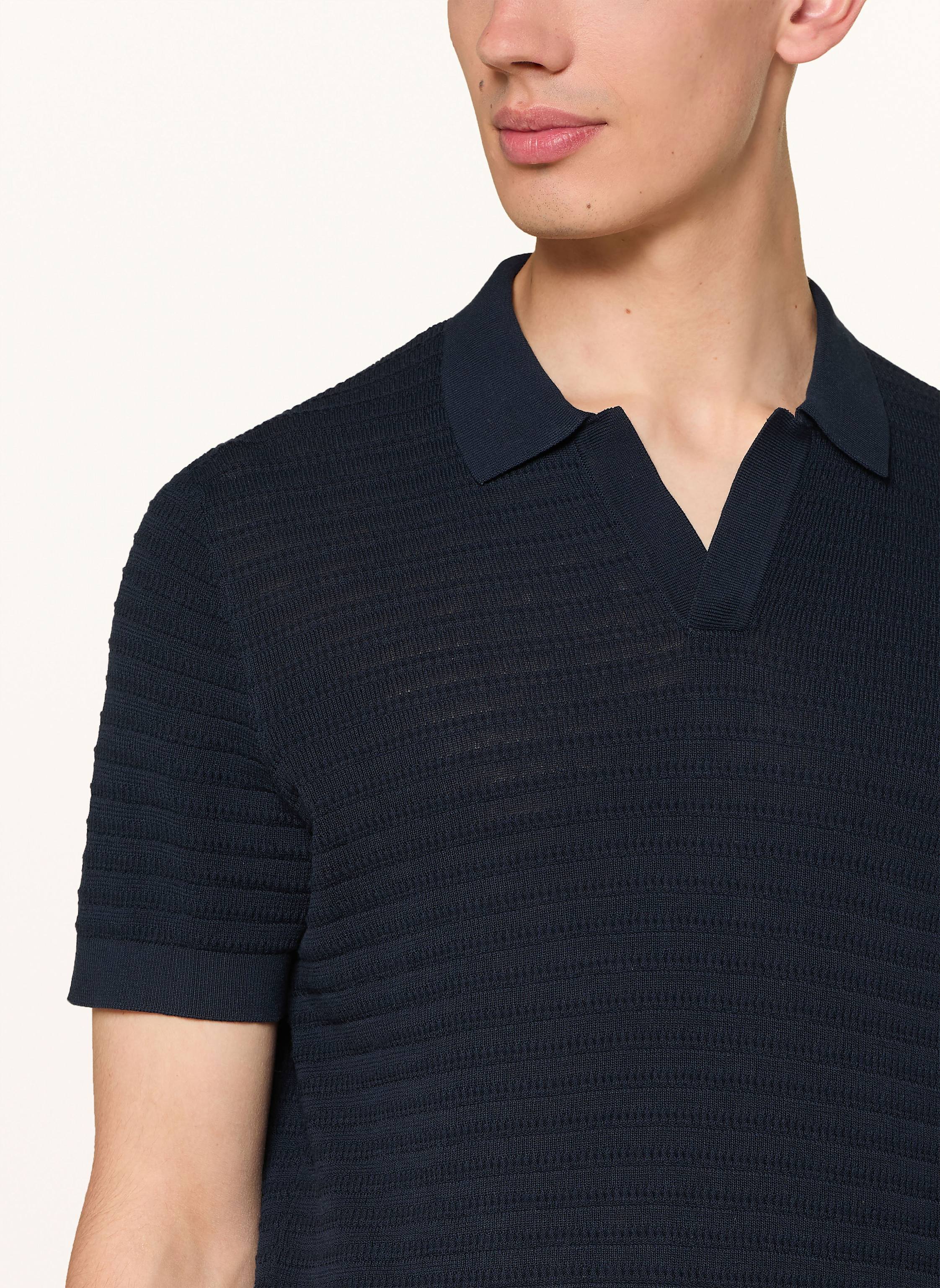 Thumbnail - Drykorn Strick-Poloshirt Braian blau