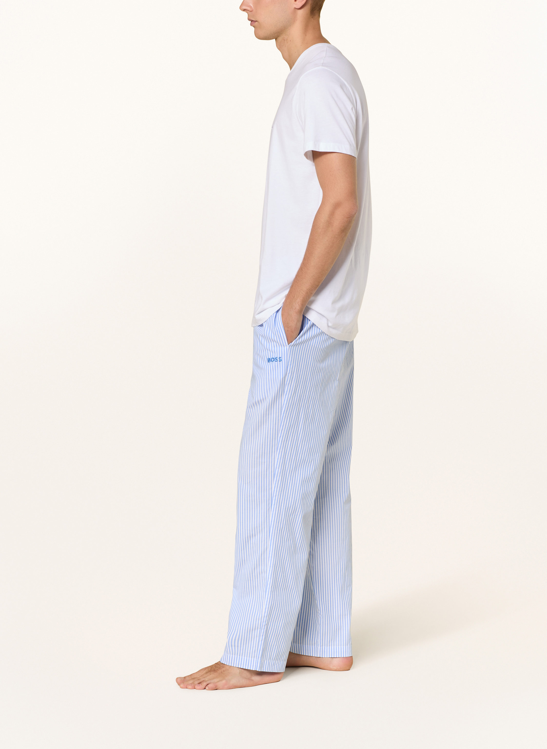 Thumbnail - Boss Schlafhose Stripe blau