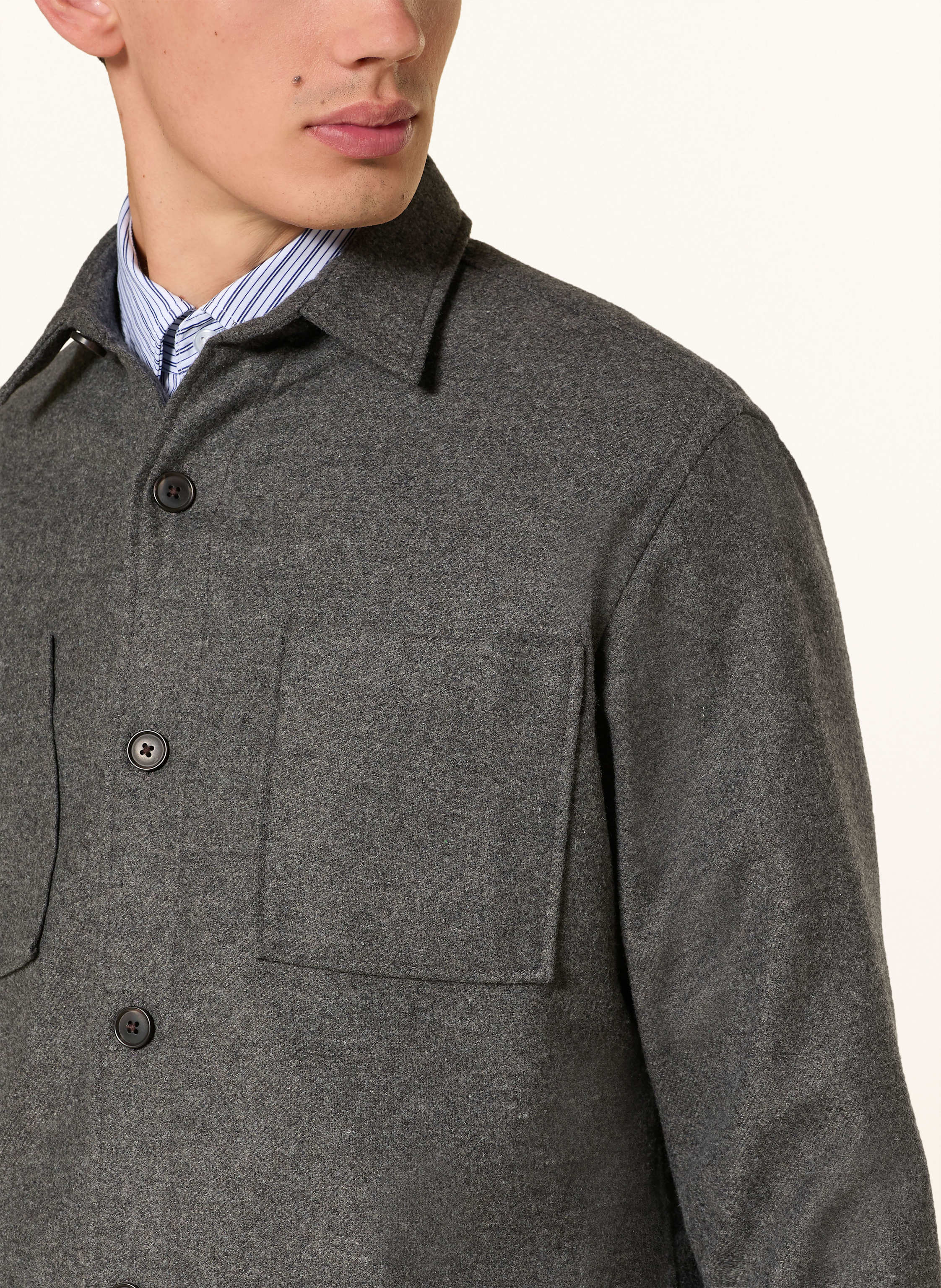 Thumbnail - Paul Flanell-Overshirt grau