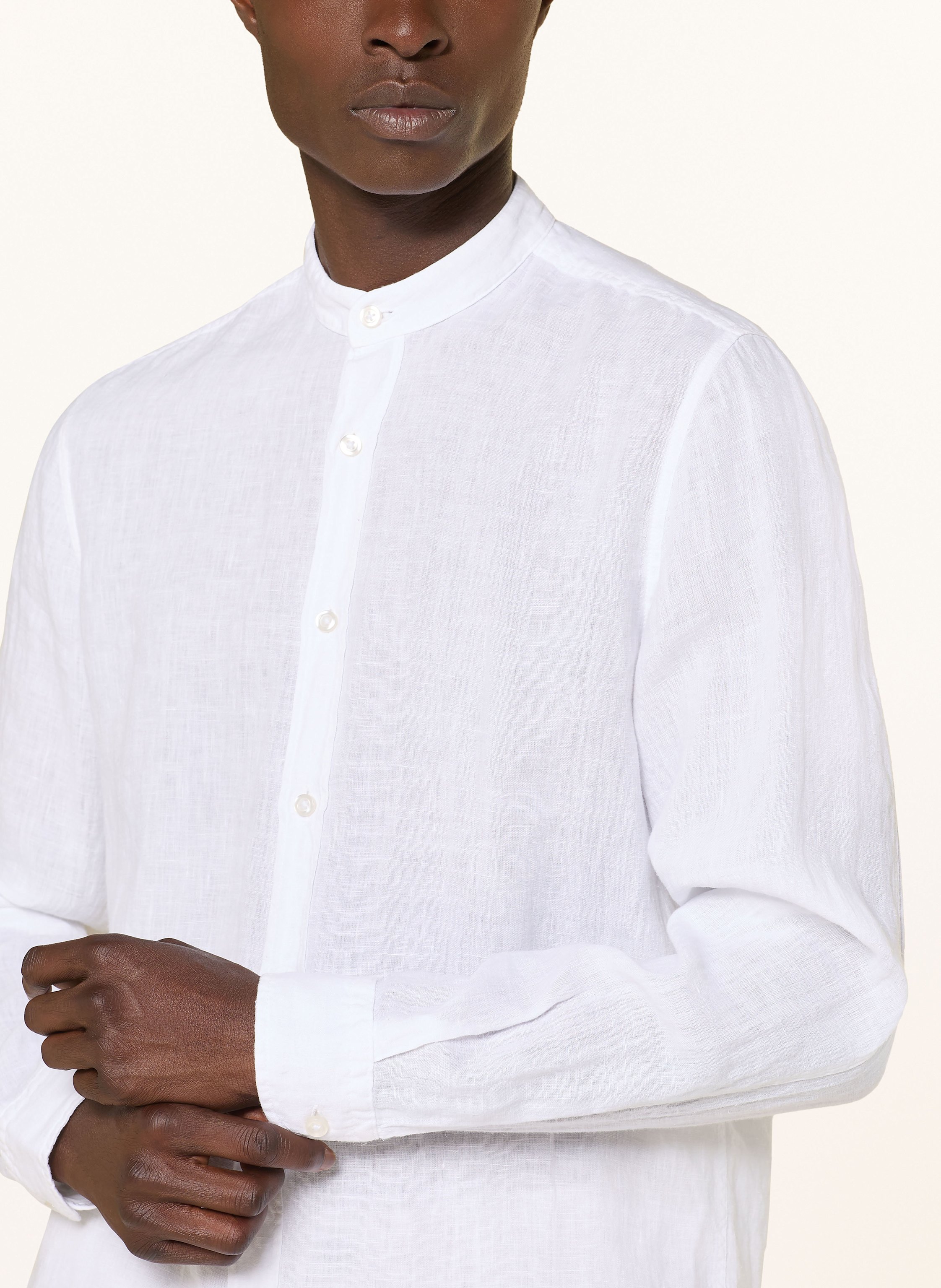 Thumbnail - Boss Leinenhemd Race Regular Fit weiss