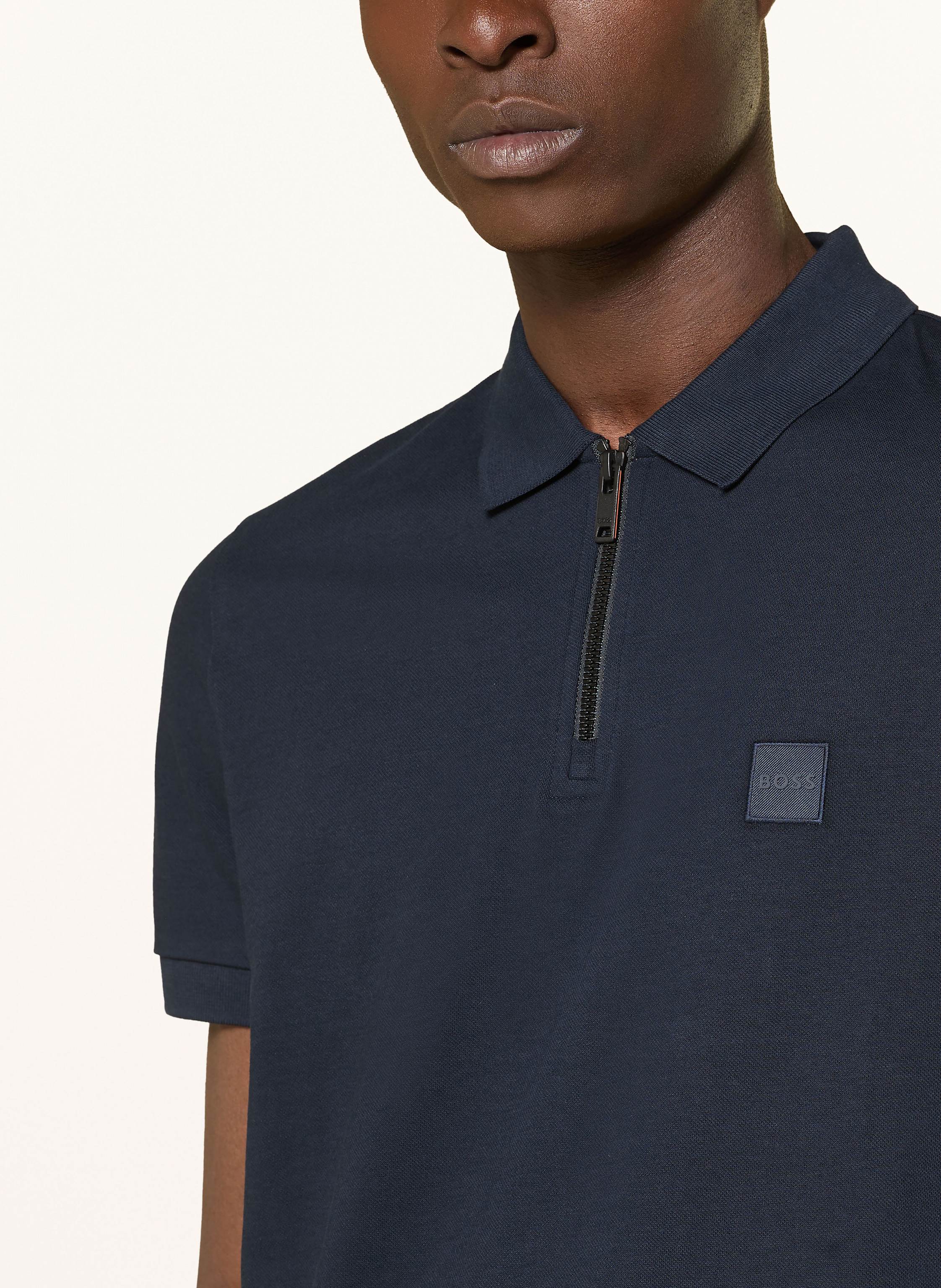 Thumbnail - Boss Piqué-Poloshirt Passerzip blau