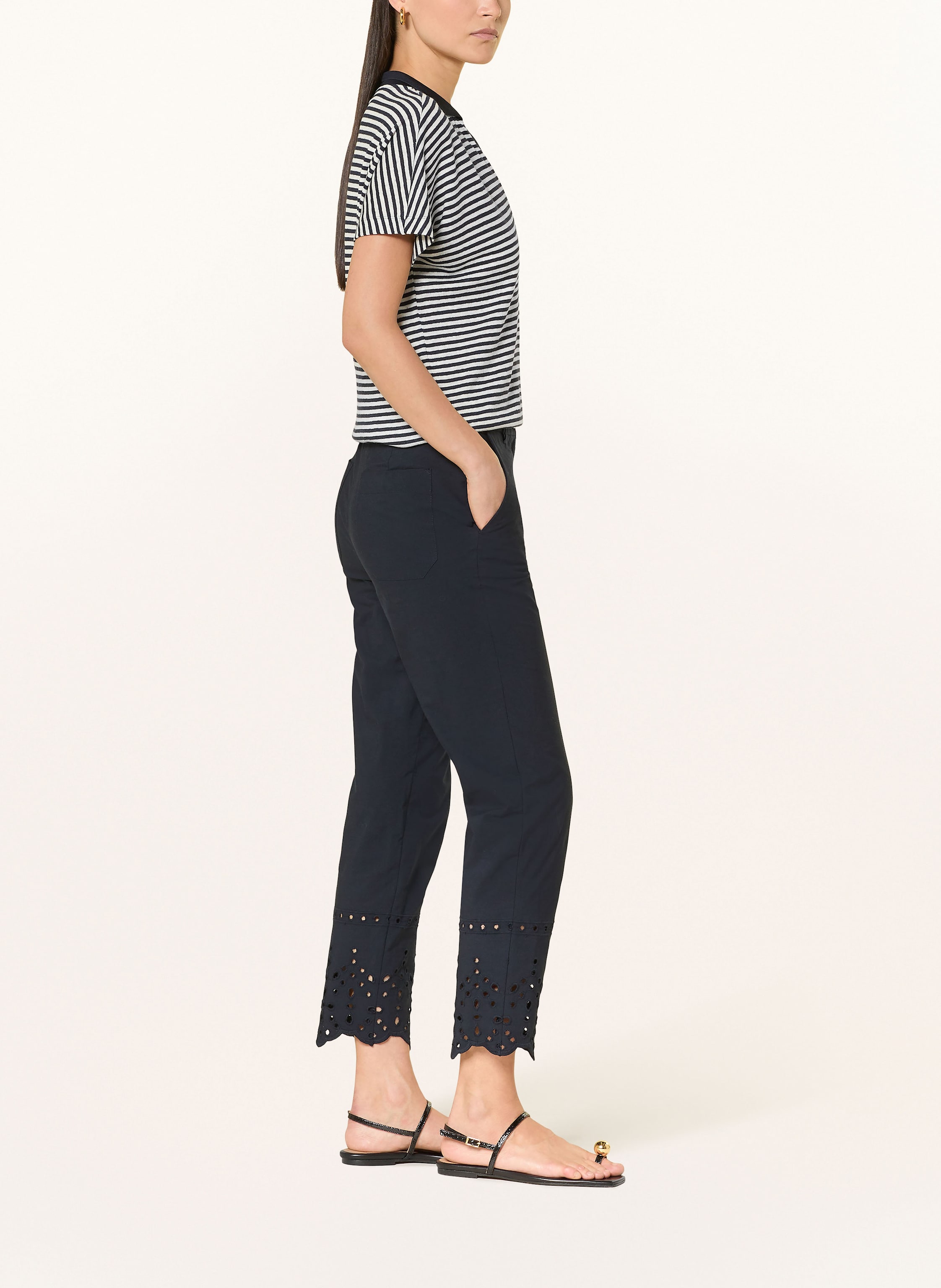 Thumbnail - Marc Cain Hose Franca Mit Lochspitze blau