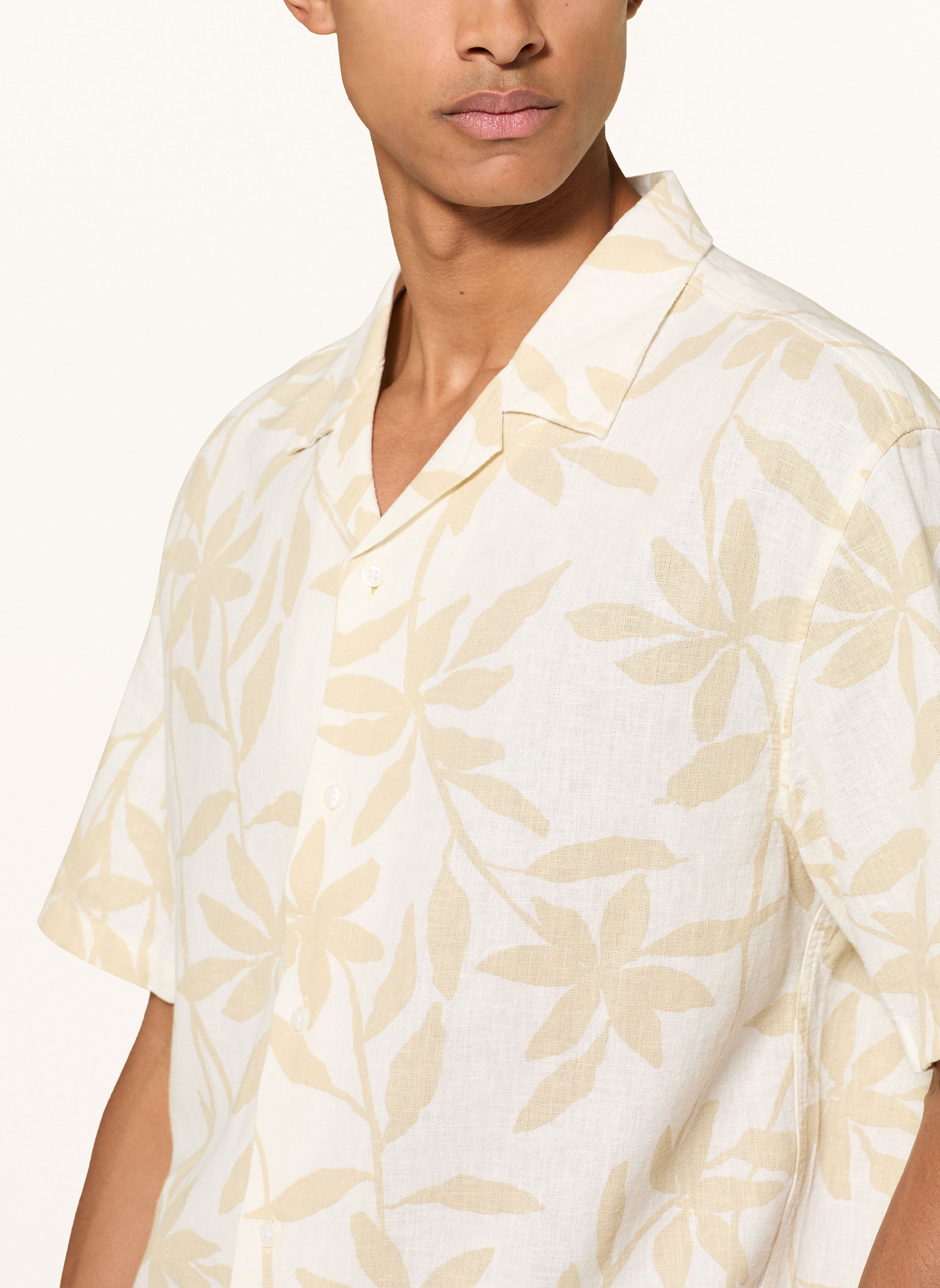 Thumbnail - Calvin Klein Resorthemd Relaxed Fit Mit Leinen beige