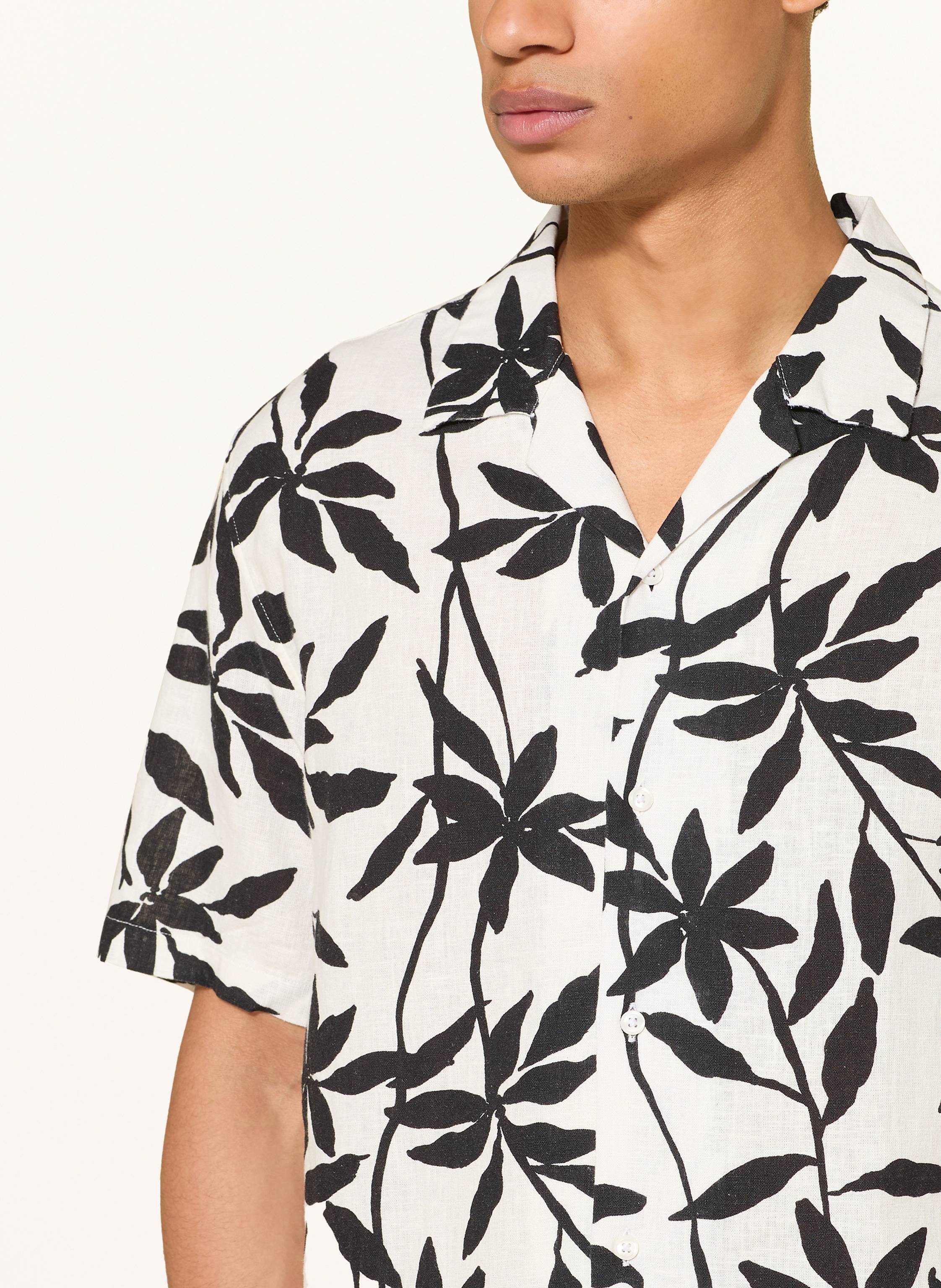 Thumbnail - Calvin Klein Resorthemd Relaxed Fit Mit Leinen schwarz