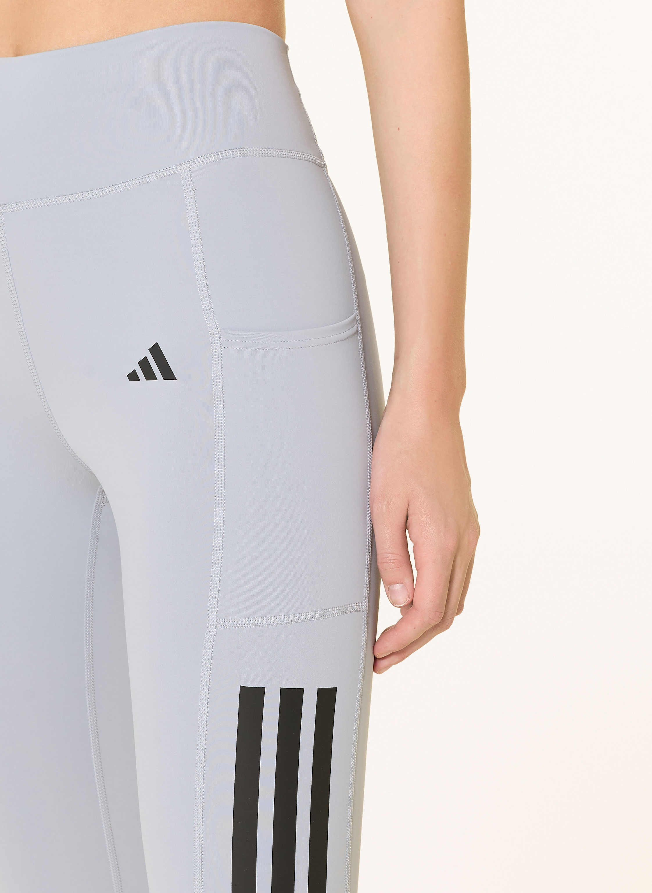 Thumbnail - Adidas Tights Optime 3-Stripes Full Length grau