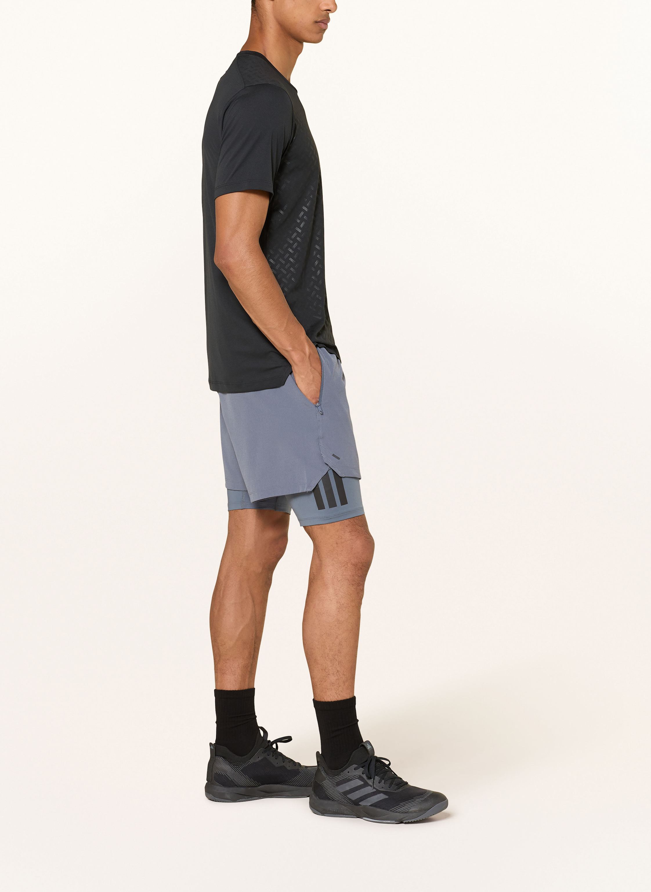 Thumbnail - Adidas 2-In-1-Trainingsshorts Power grau