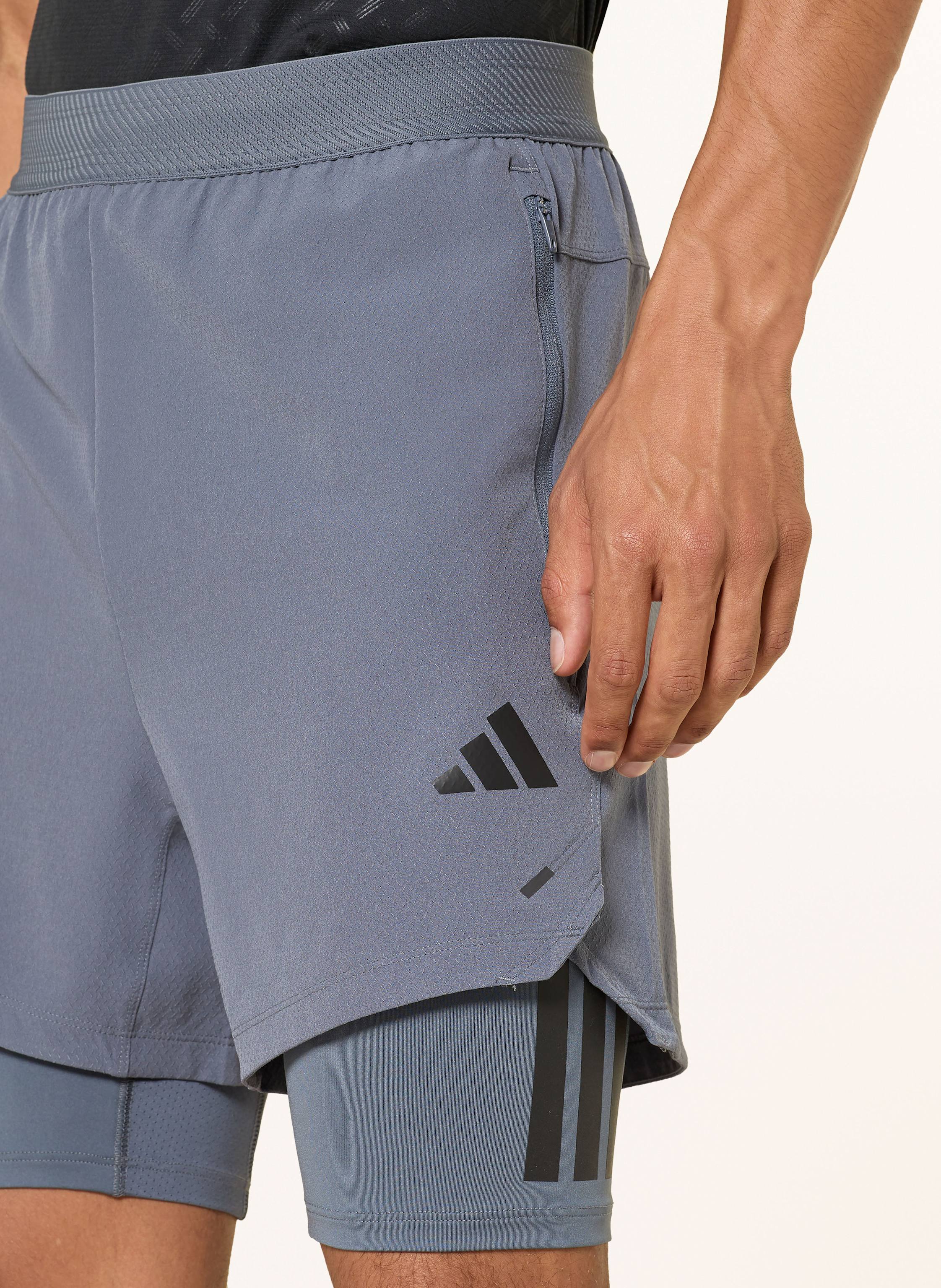 Thumbnail - Adidas 2-In-1-Trainingsshorts Power grau