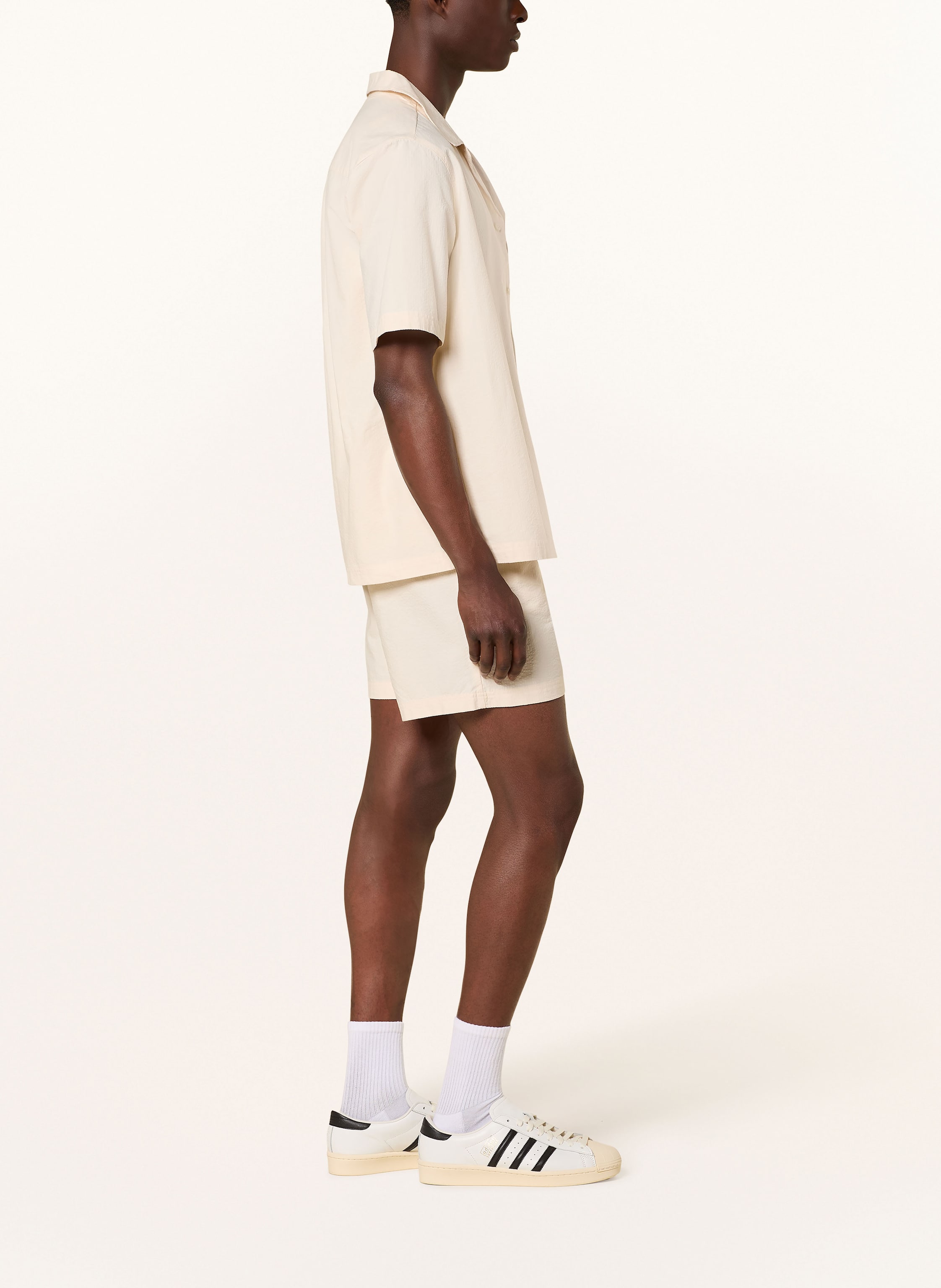 Thumbnail - Adidas Originals Shorts Essentials Seersucker Regular Fit beige