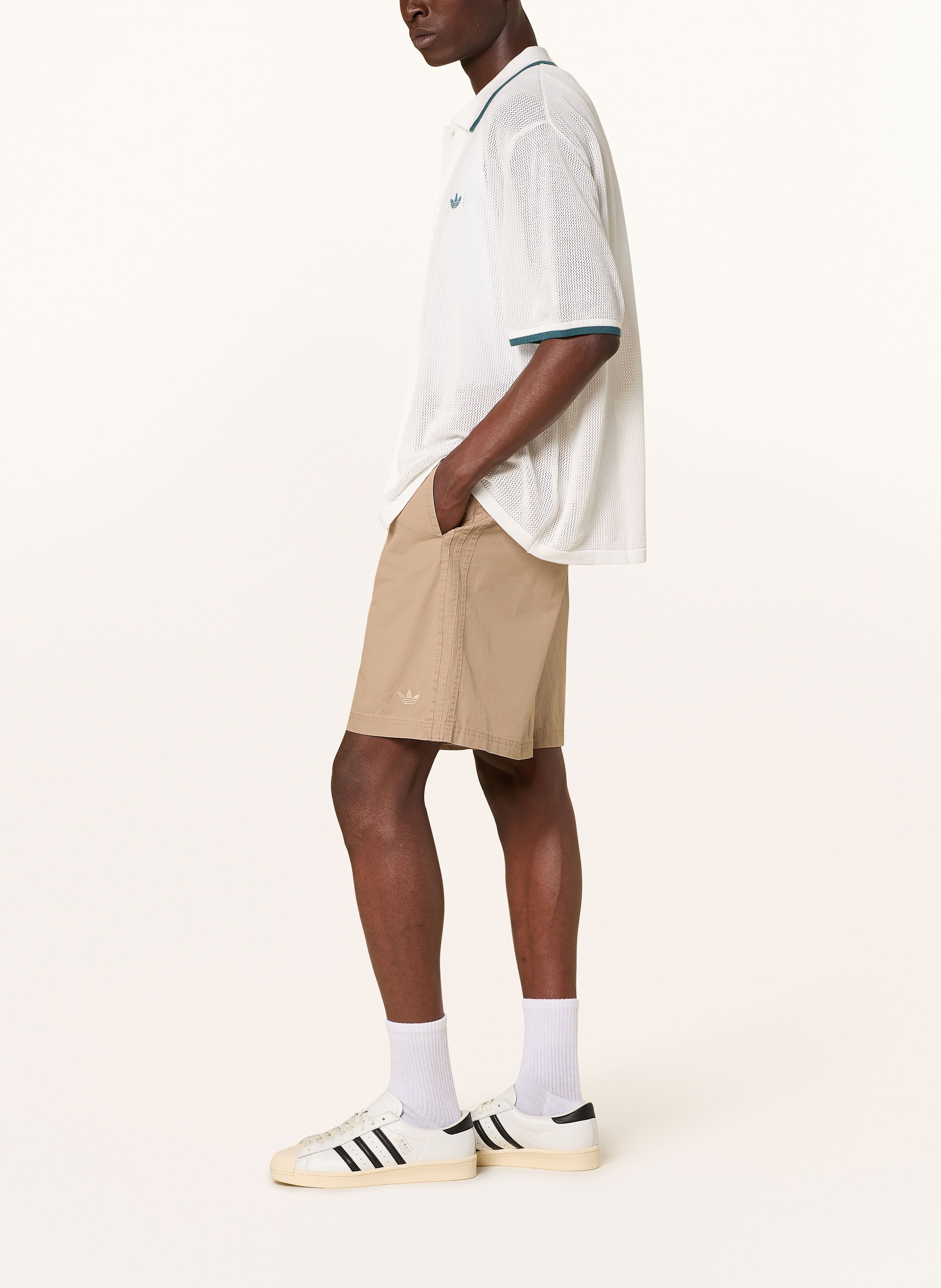 Thumbnail - Adidas Originals Shorts Originals Wide Leg Regular Fit beige