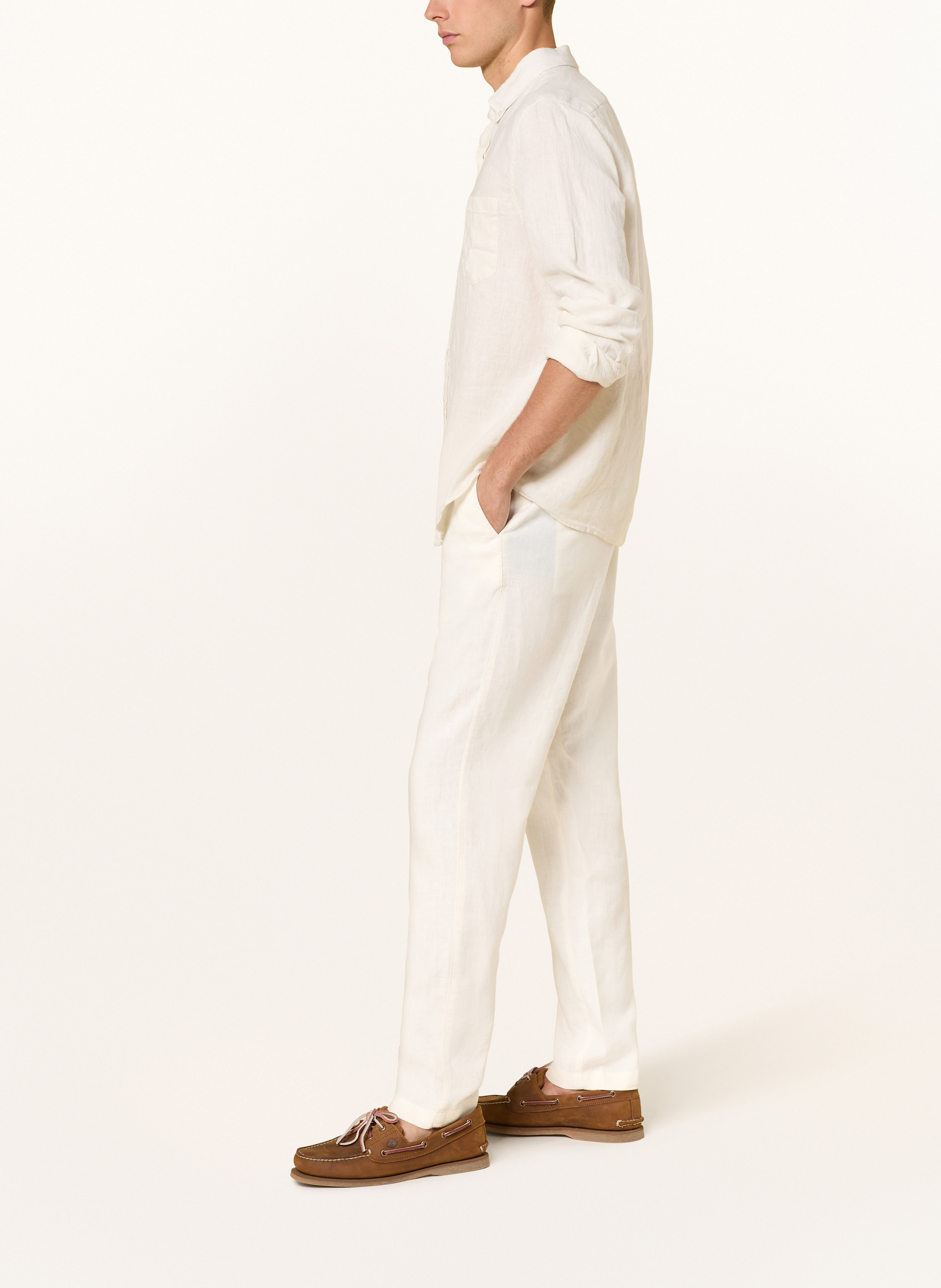 Thumbnail - Tommy Hilfiger Leinenhose Im Jogging-Stil Extra Slim Fit weiss