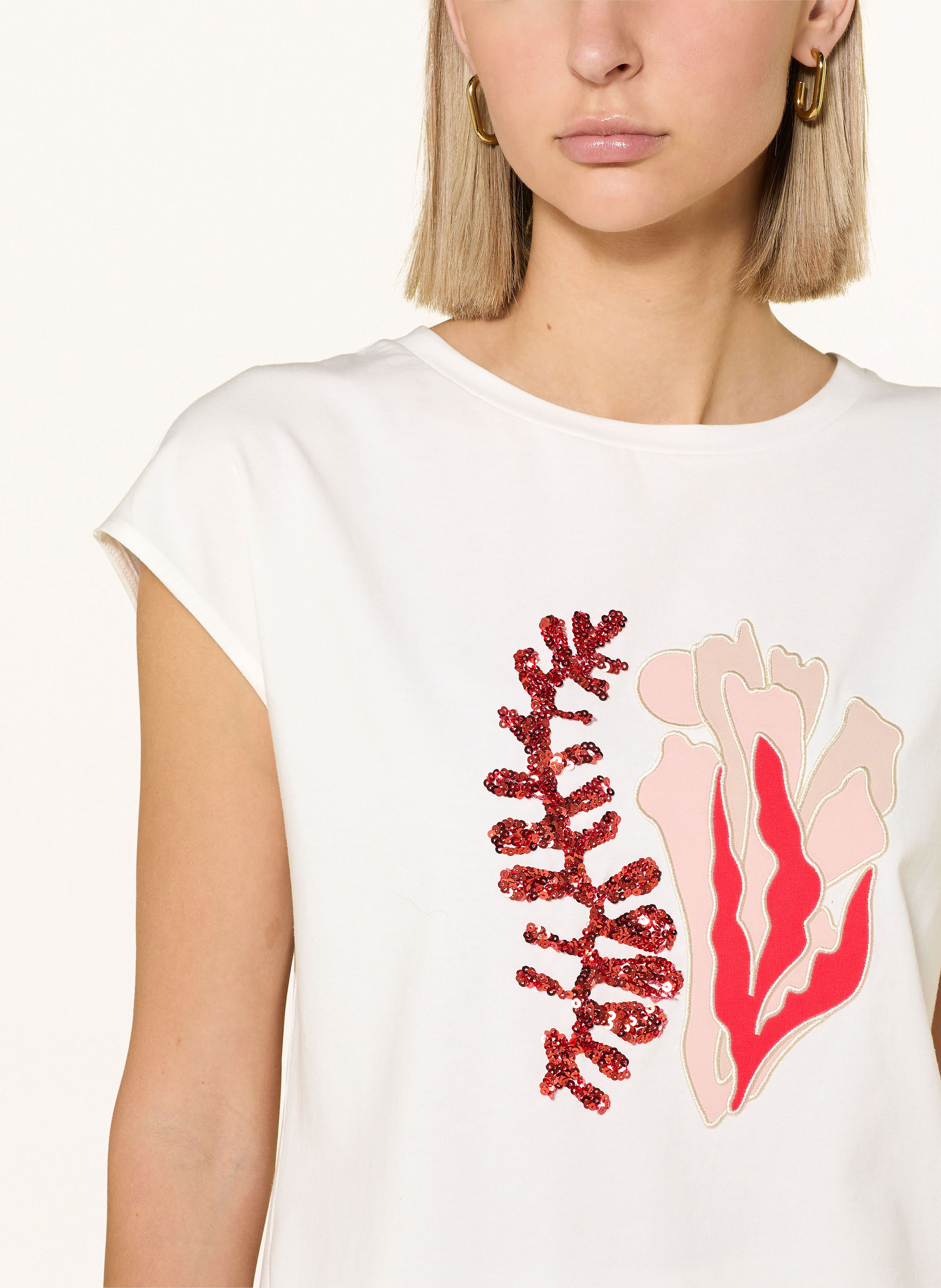 Thumbnail - Comma T-Shirt Mit Pailletten weiss