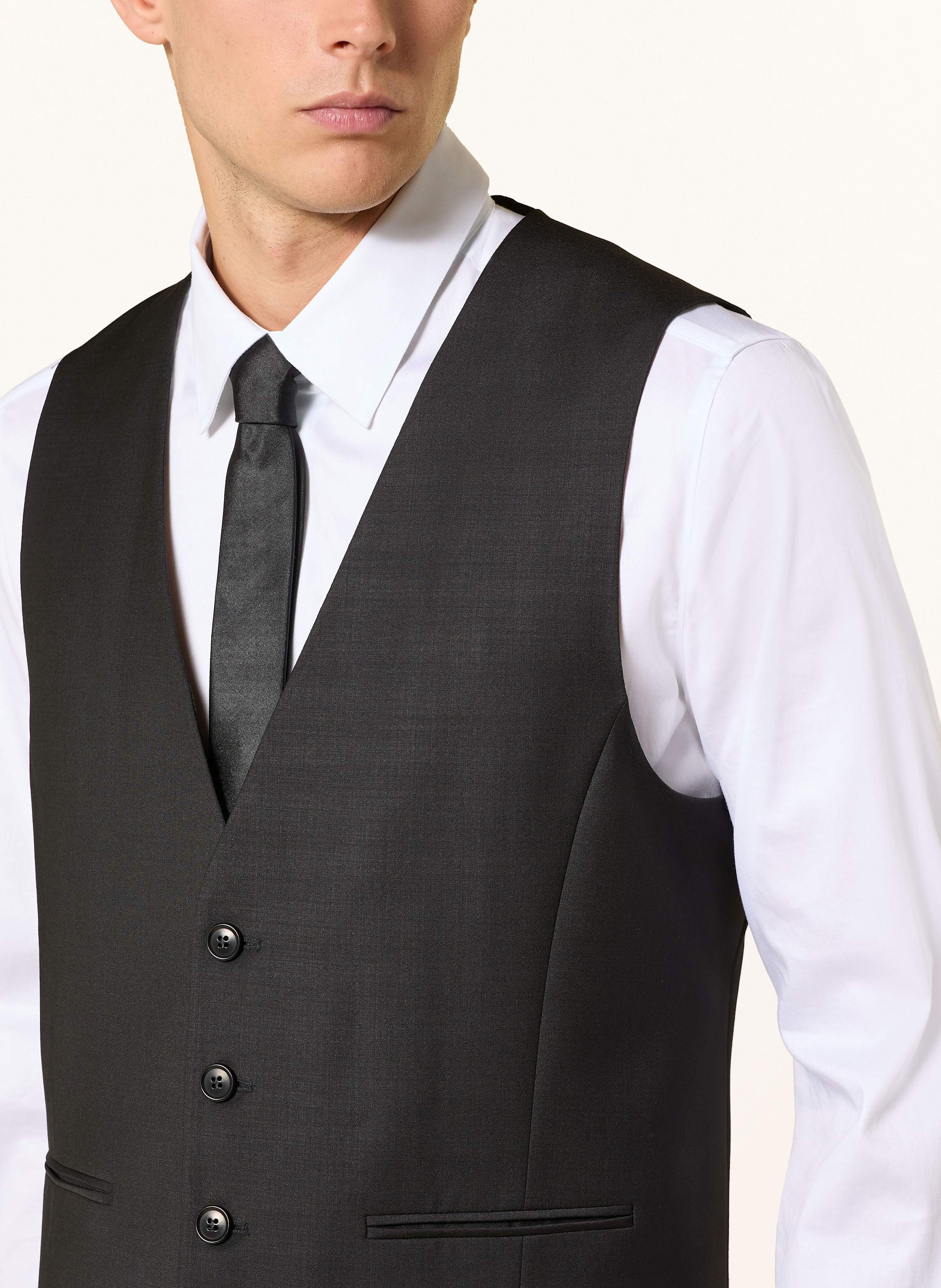 Thumbnail - Drykorn Anzugweste Malmo Slim Fit schwarz