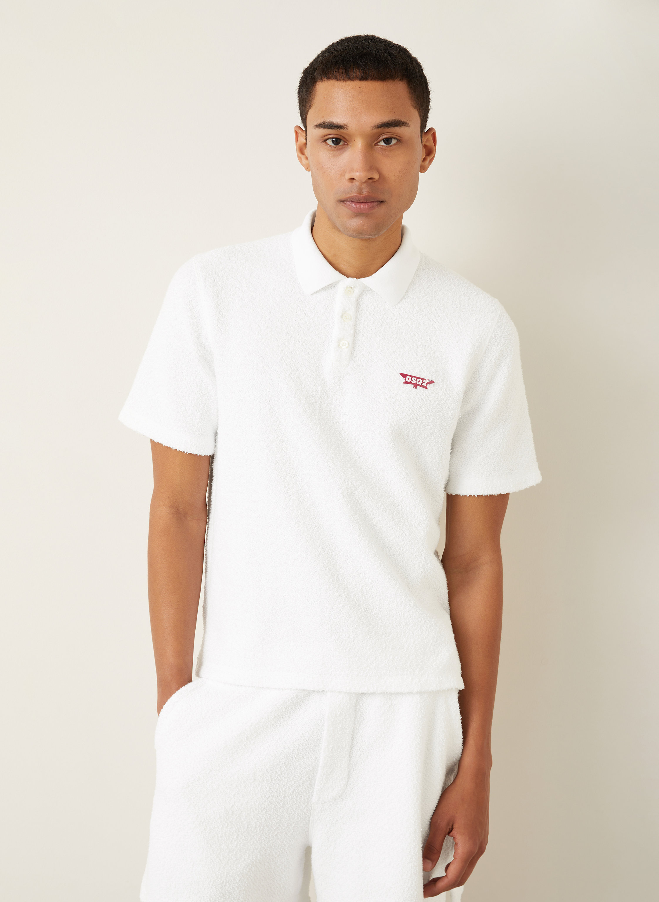 Thumbnail - dsquared2 Frottee-Poloshirt Tennis Fit weiss