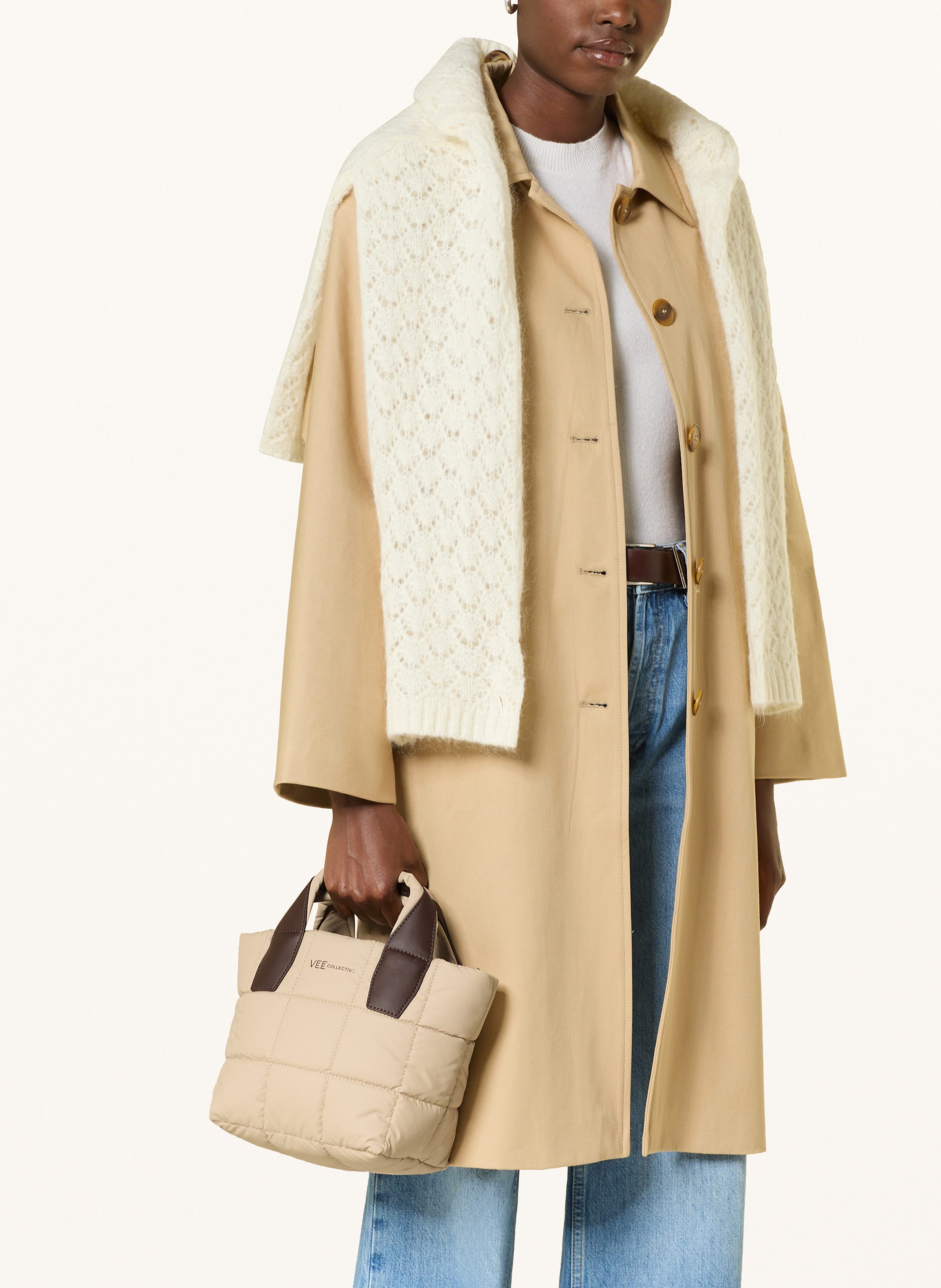 Thumbnail - Vee Collective Umhängetasche Porter Mini Tote Mit Pouch beige