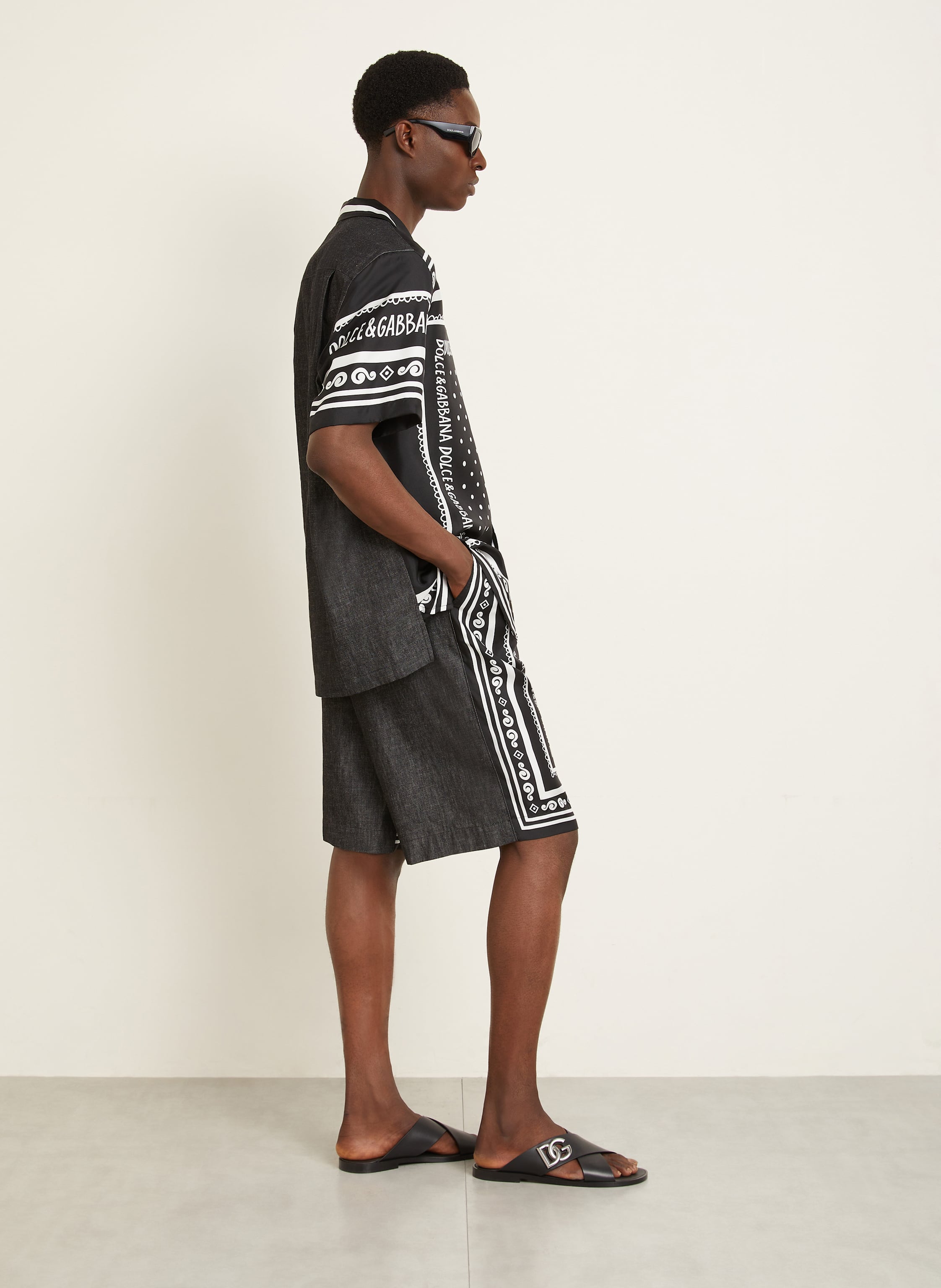 Thumbnail - Dolce & Gabbana Shorts Im Materialmix schwarz