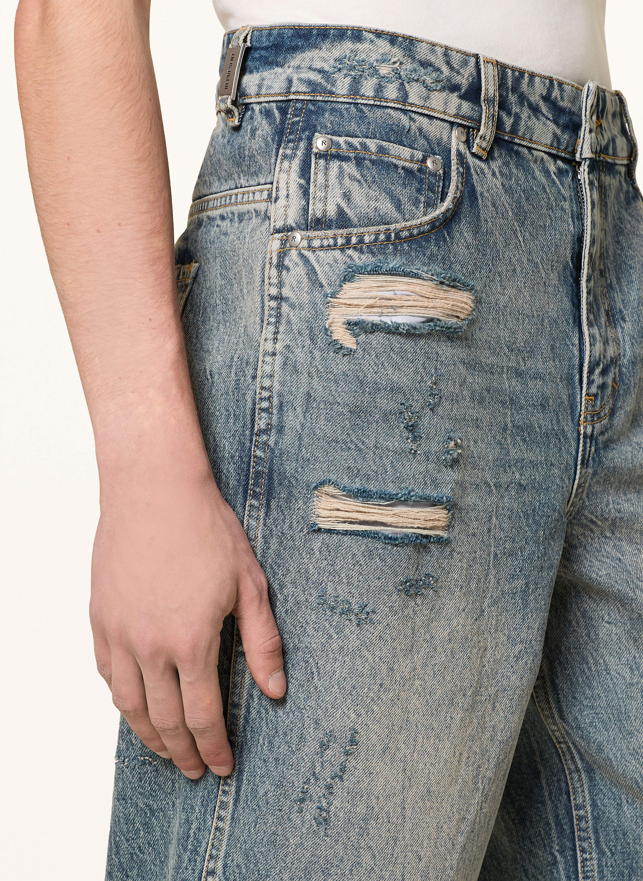Thumbnail - Represent Destroyed Jeans Baggy Fit blau