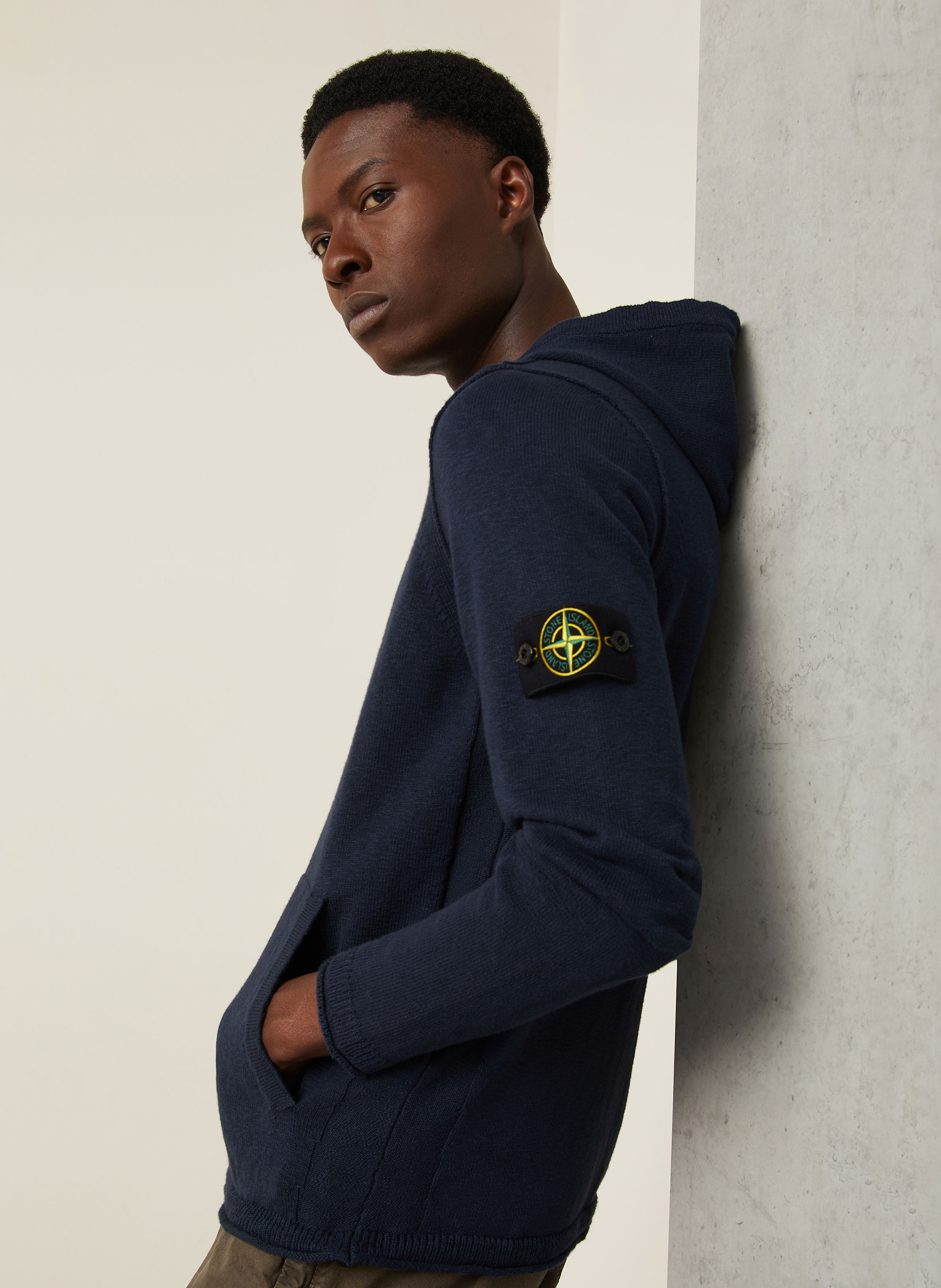 Thumbnail - Stone Island Strick-Hoodie blau