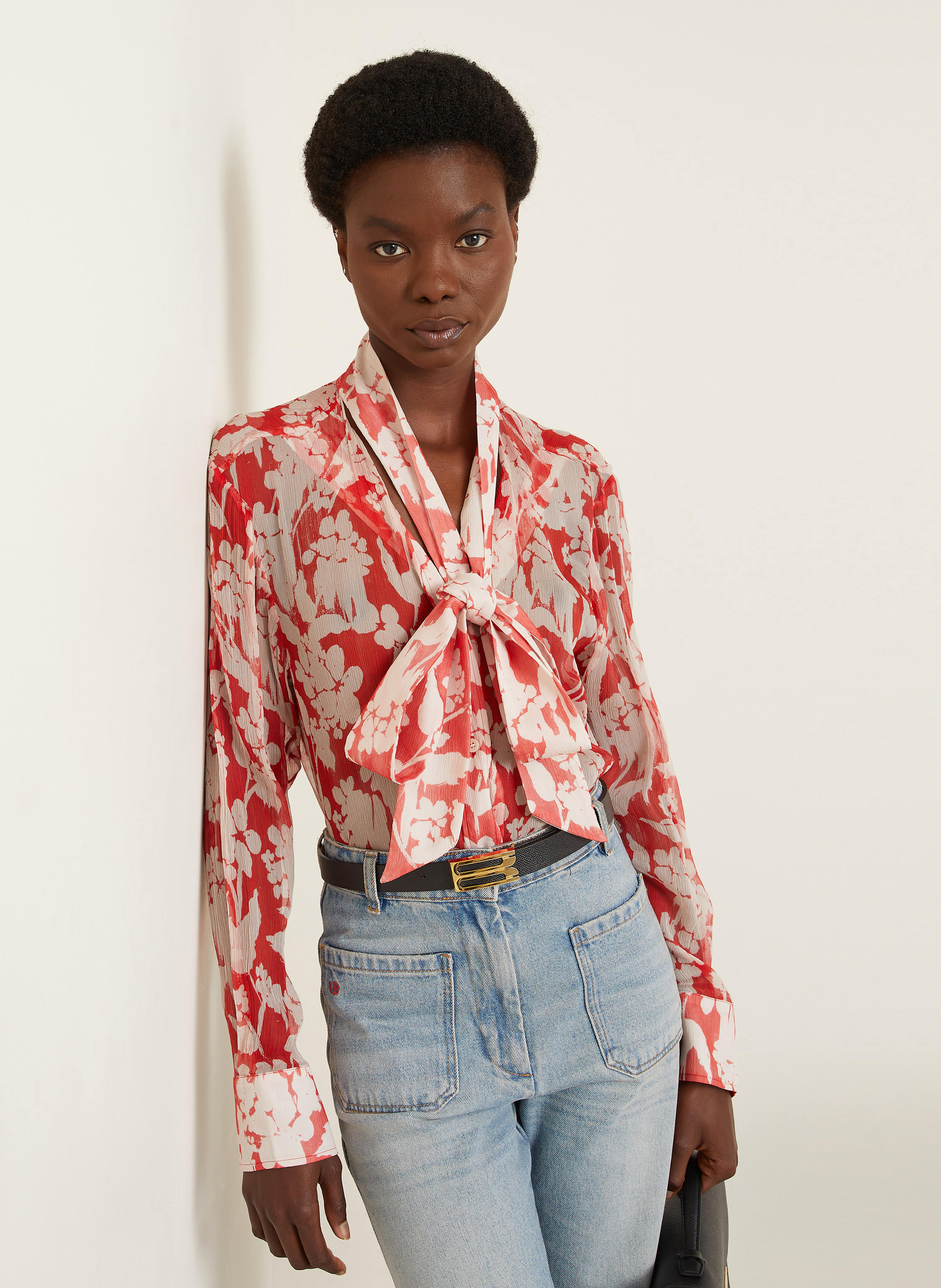 Thumbnail - Victoria Beckham Seidenbluse Mit Schluppe rot