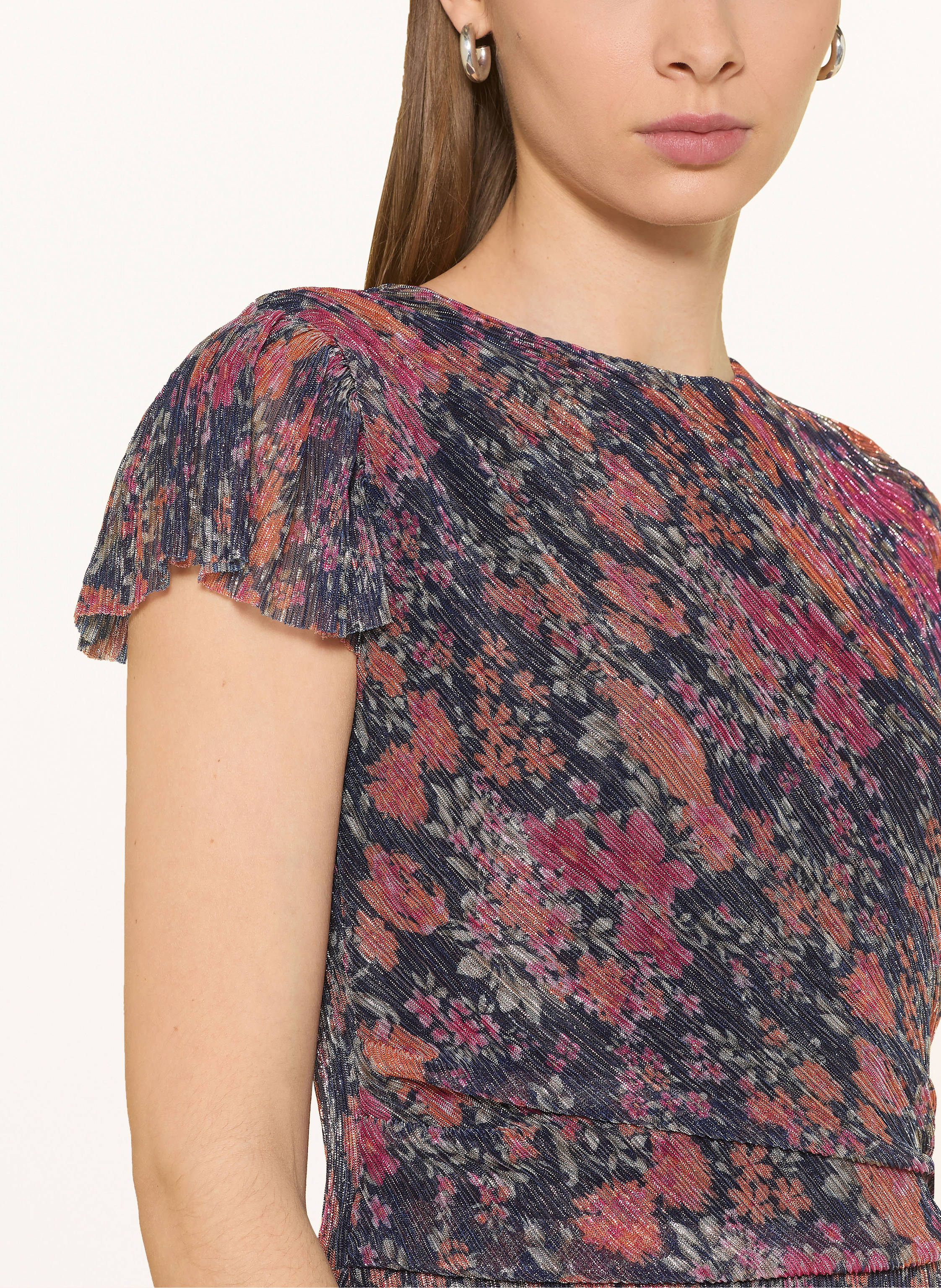 Thumbnail - Swing Cocktailkleid Mit Glitzergarn Und Plissees blau