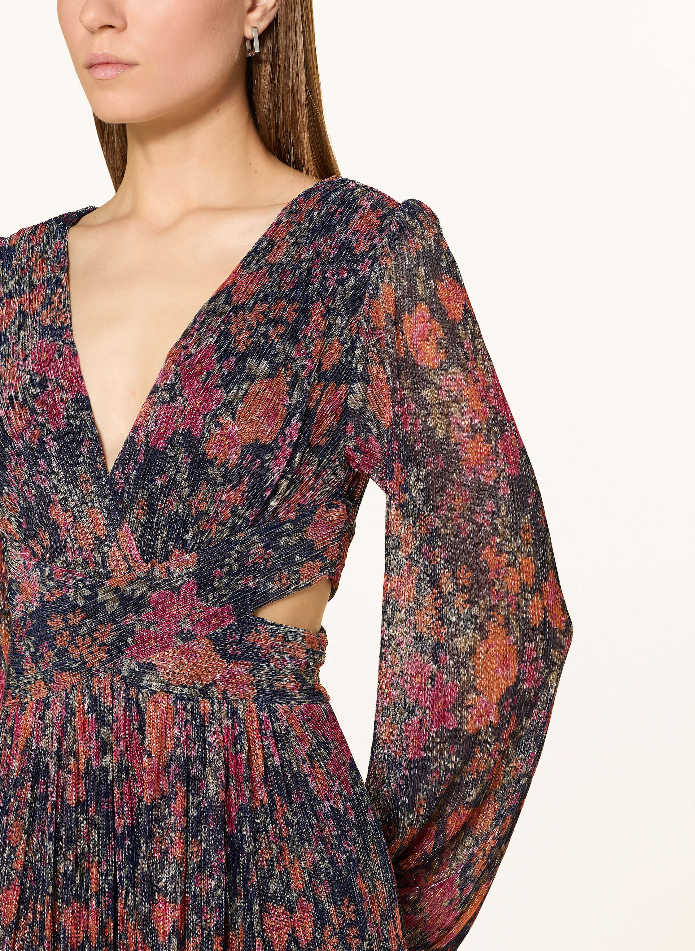 Thumbnail - Swing Abendkleid Mit Glitzergarn Und Cut-Outs blau