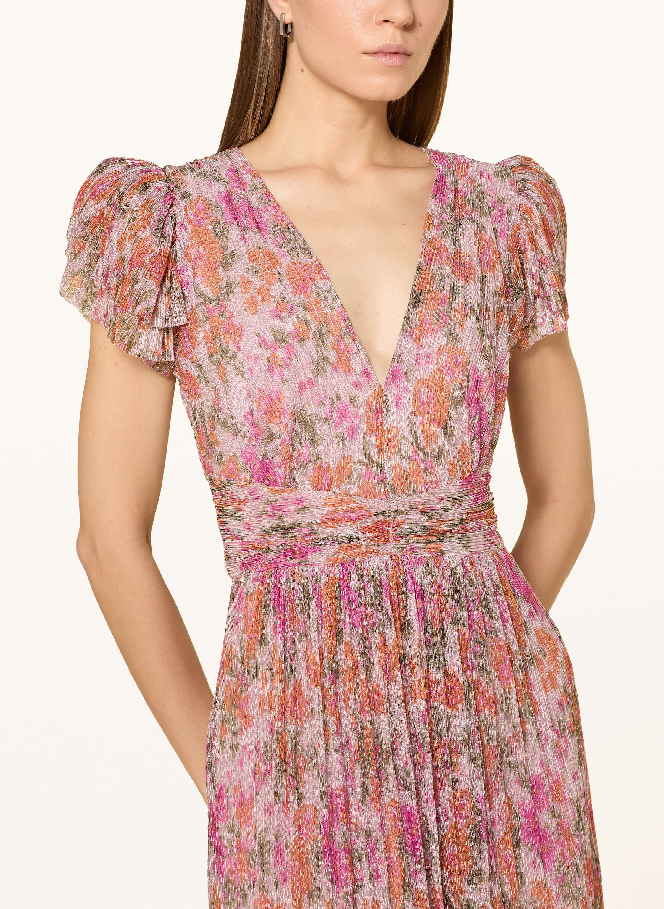 Thumbnail - Swing Abendkleid Mit Glitzergarn pink