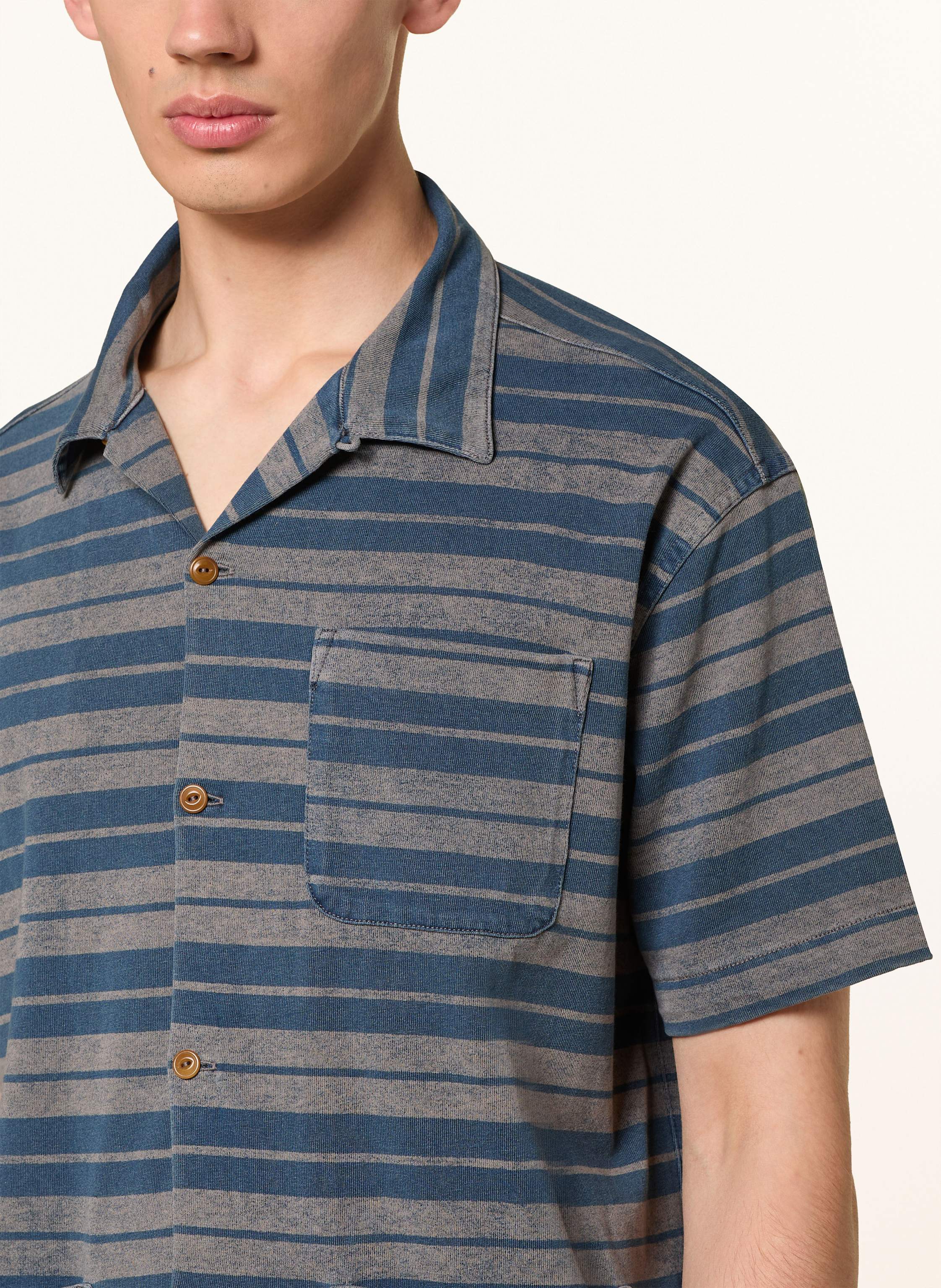 Thumbnail - Rrl Kurzarm-Hemd Comfort Fit Aus Jersey blau