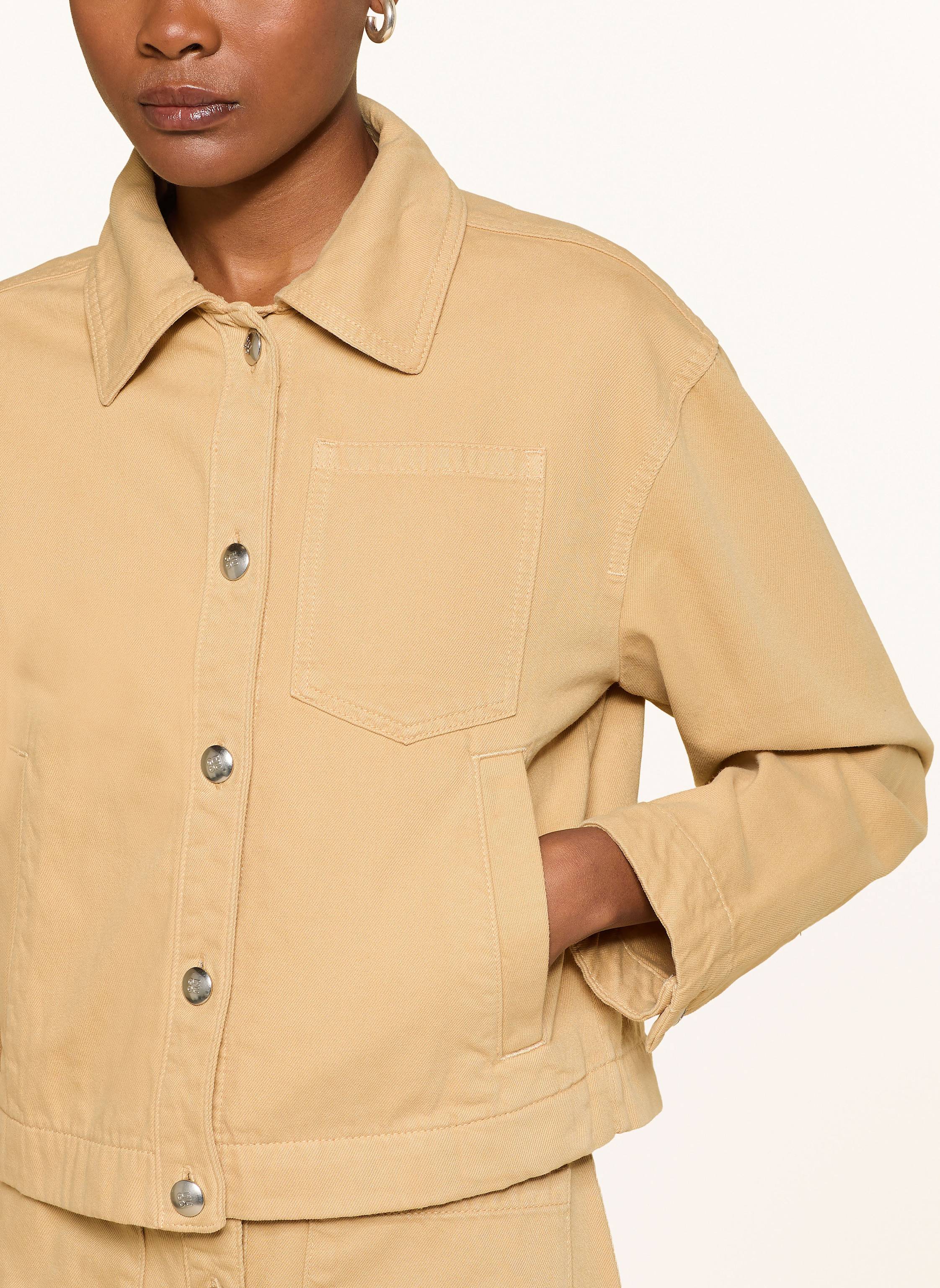 Thumbnail - Hugo Cropped-Jeansjacke Aclisa beige