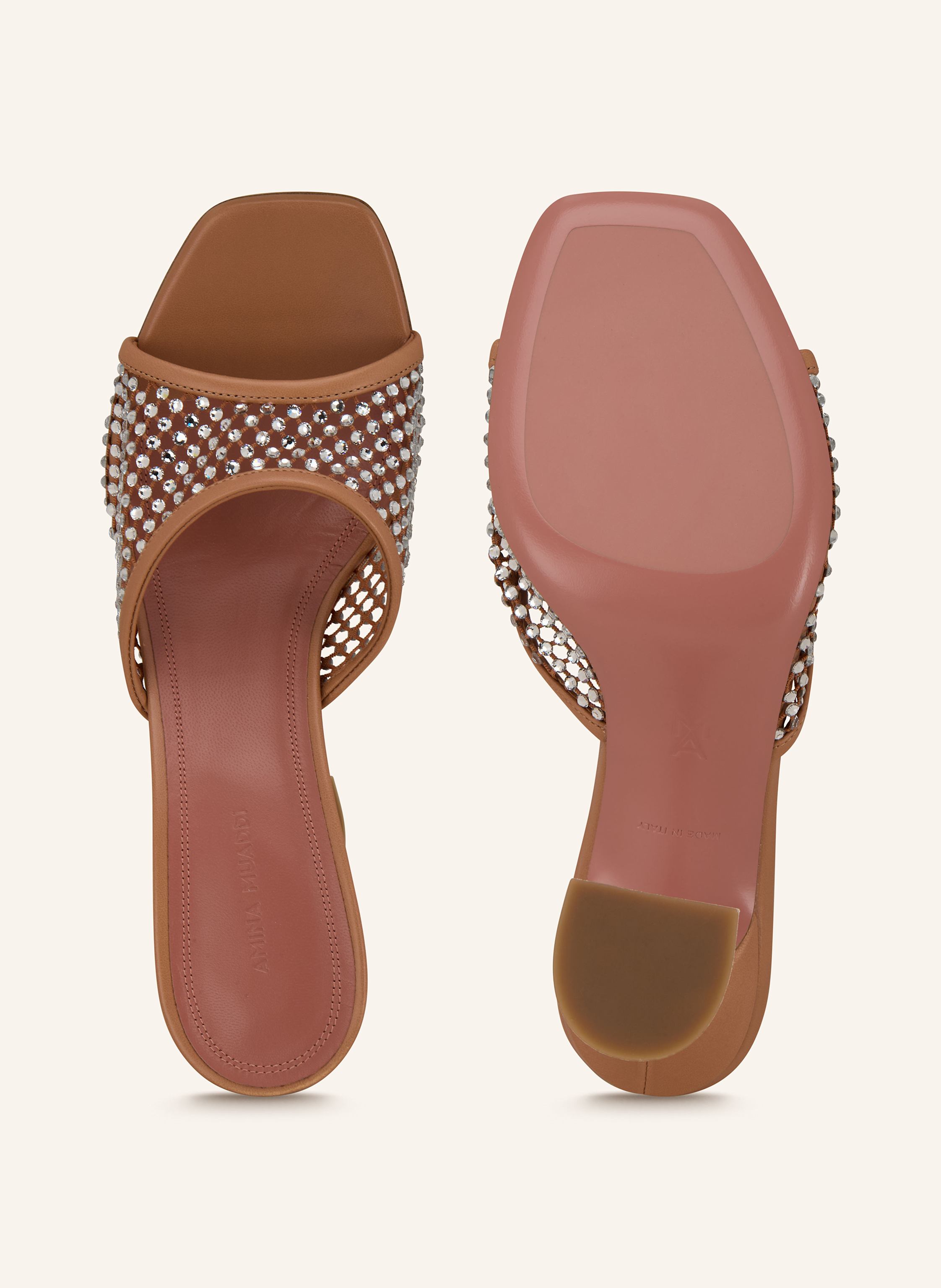 Thumbnail - Amina Muaddi Mules Lupita Mit Schmucksteinen braun