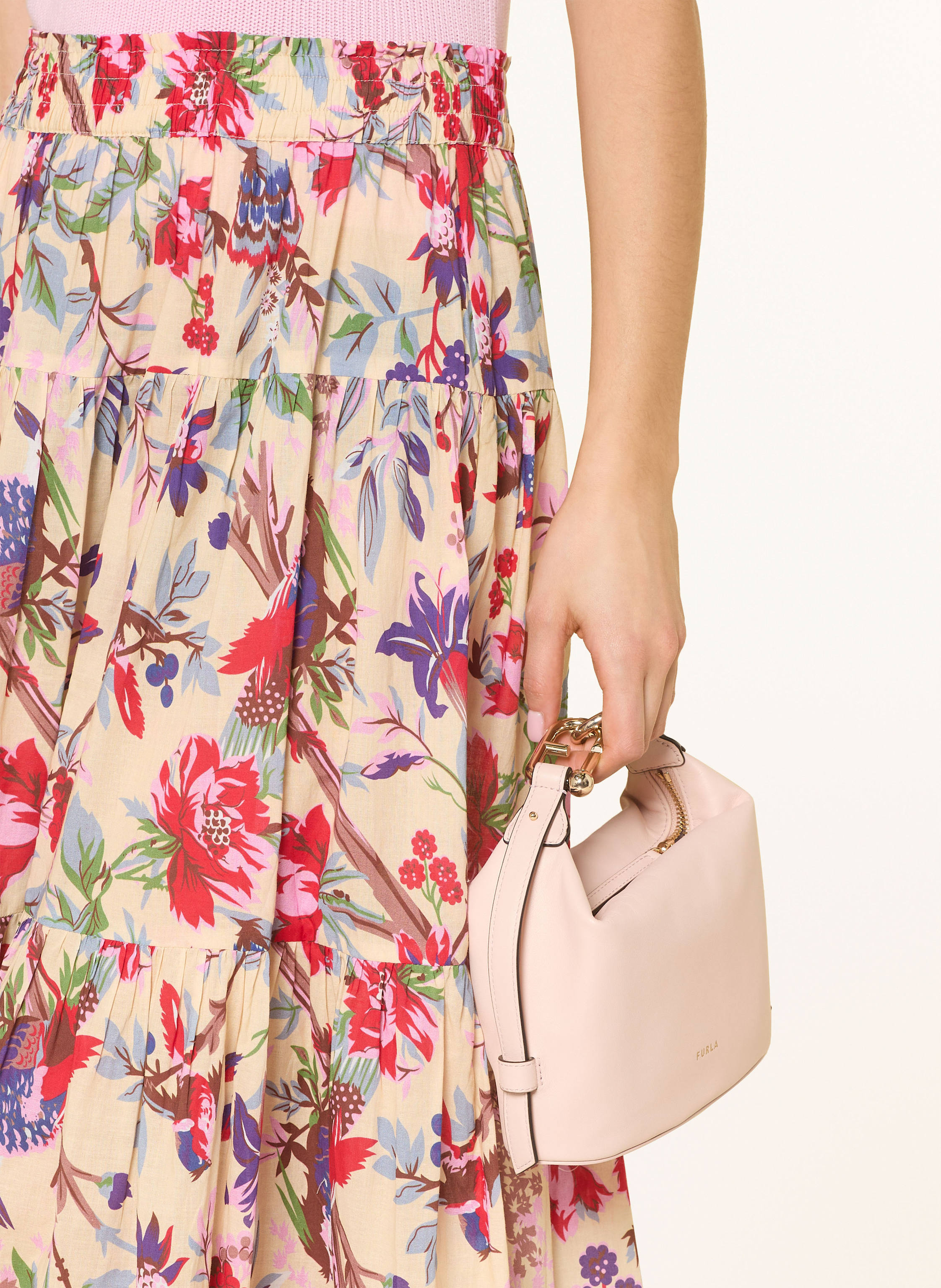 Thumbnail - Lollys Laundry Rock Sunsetll Mit Volants beige