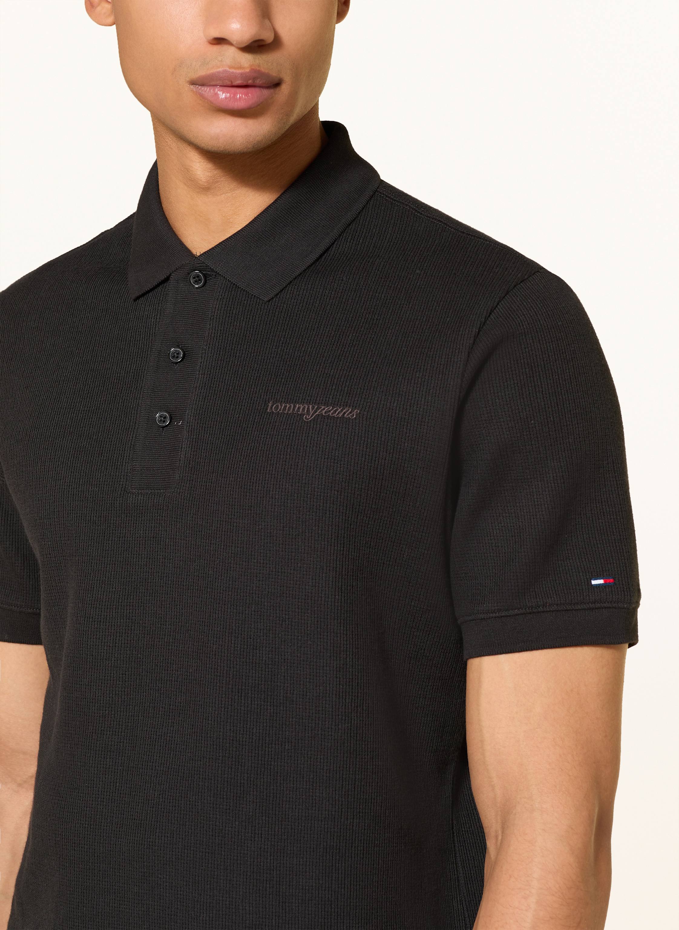 Thumbnail - Tommy Jeans Strick-Poloshirt schwarz