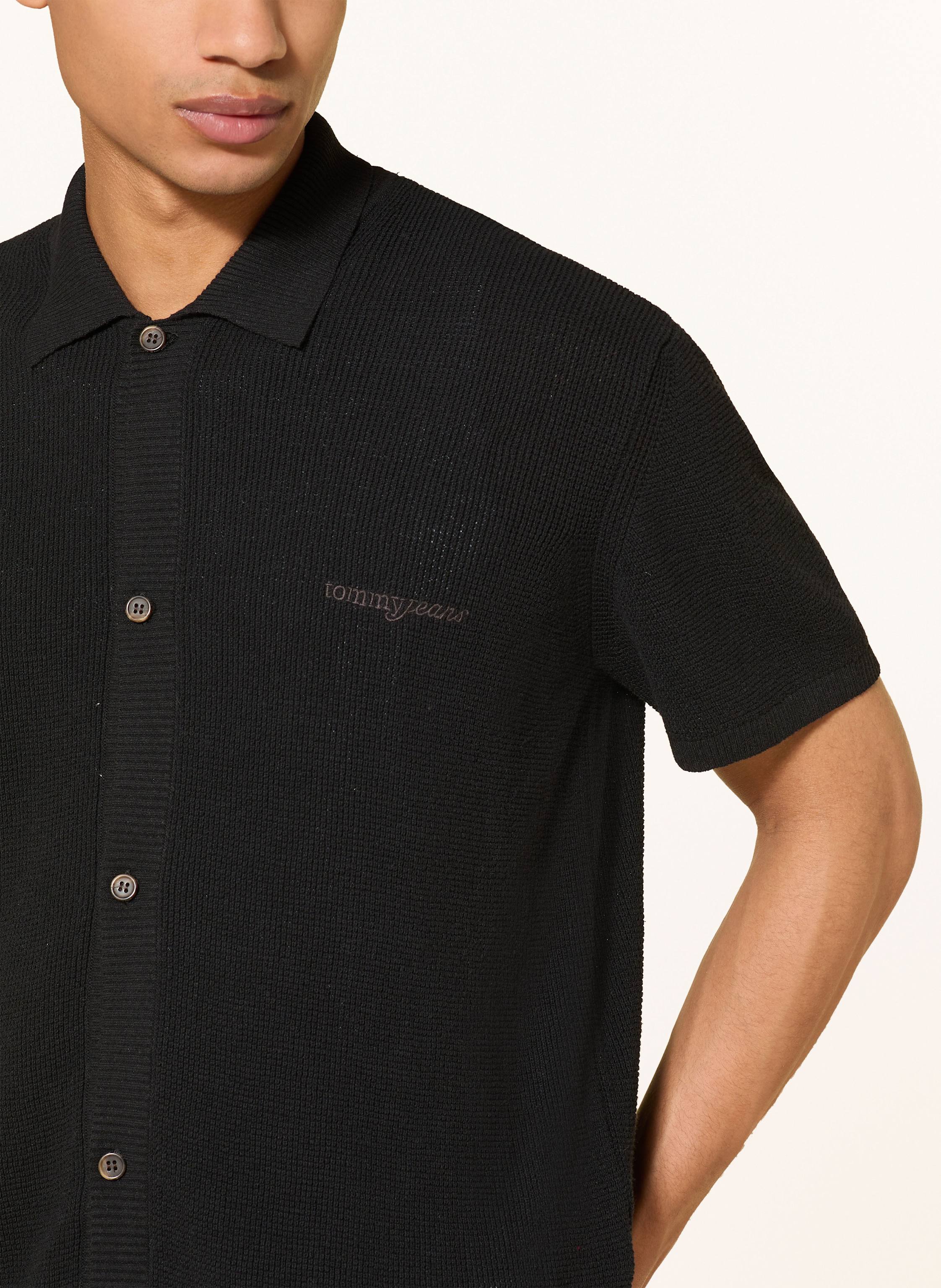 Thumbnail - Tommy Jeans Strickhemd Comfort Fit schwarz