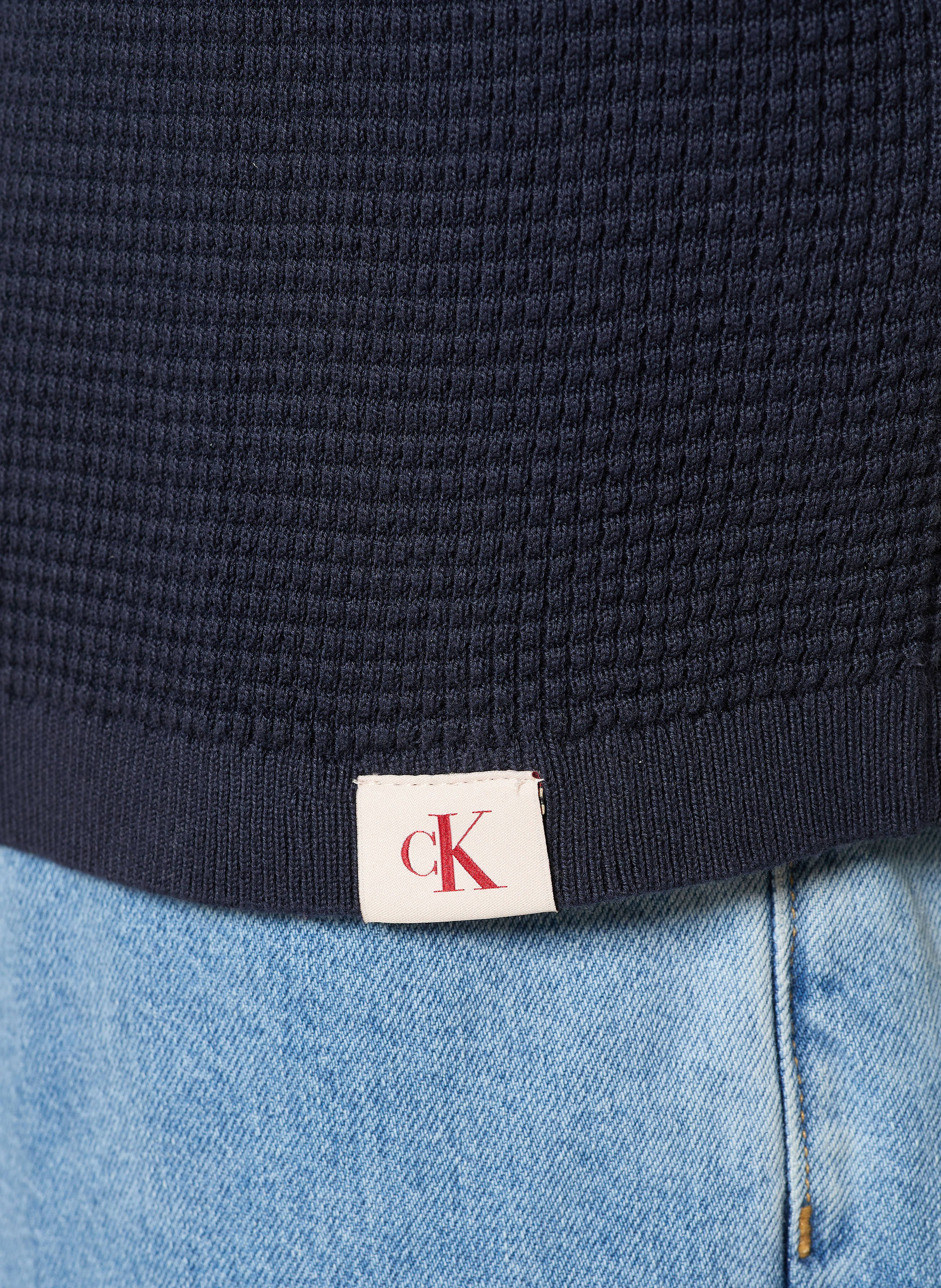 Thumbnail - Calvin Klein Jeans Strick-Poloshirt blau